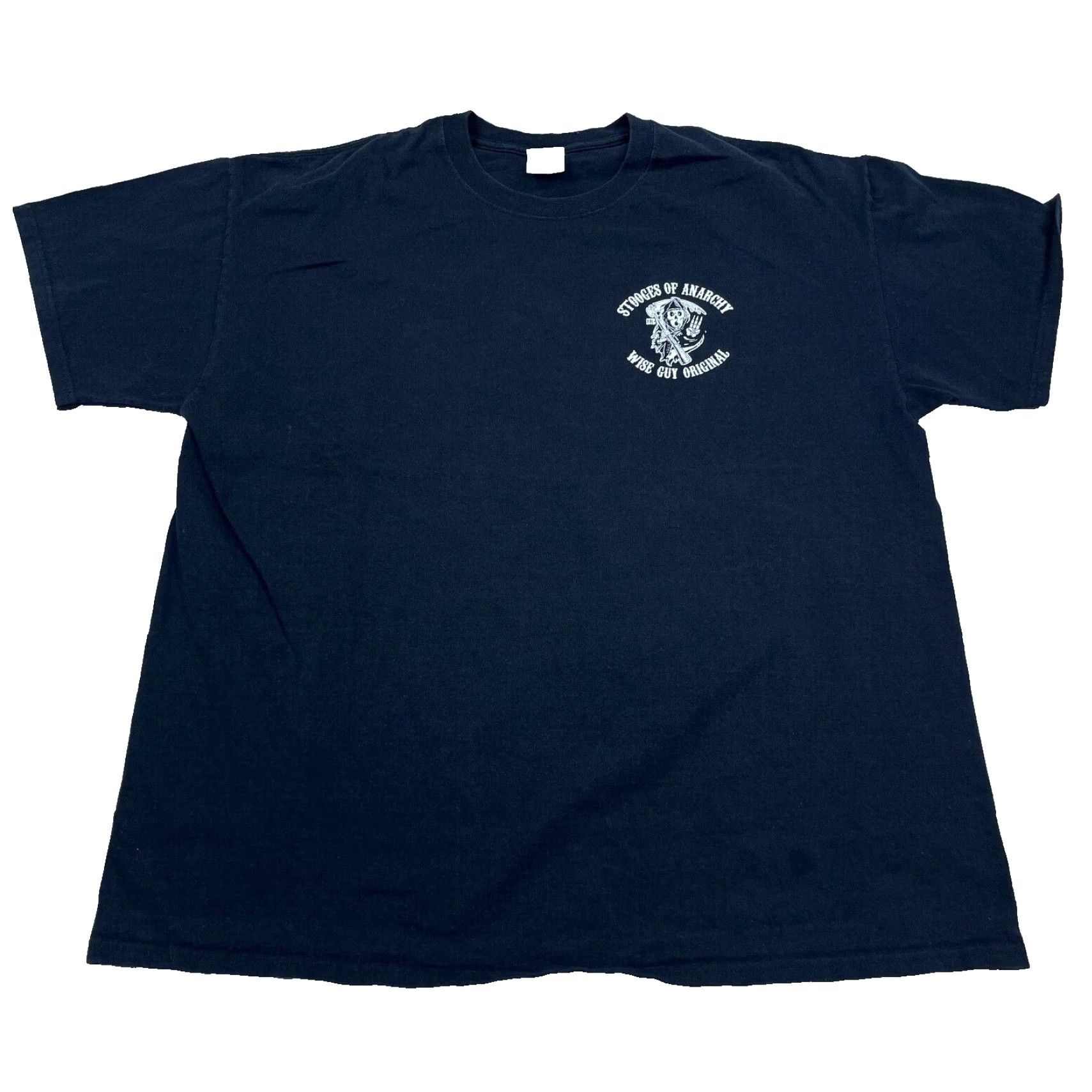 Gildan VINTAGE Three Stooges Shirt Men XL Black Tee Biker Motorcycle Y2K Movie Promo Size US XL / EU 56 / 4 - 3 Thumbnail