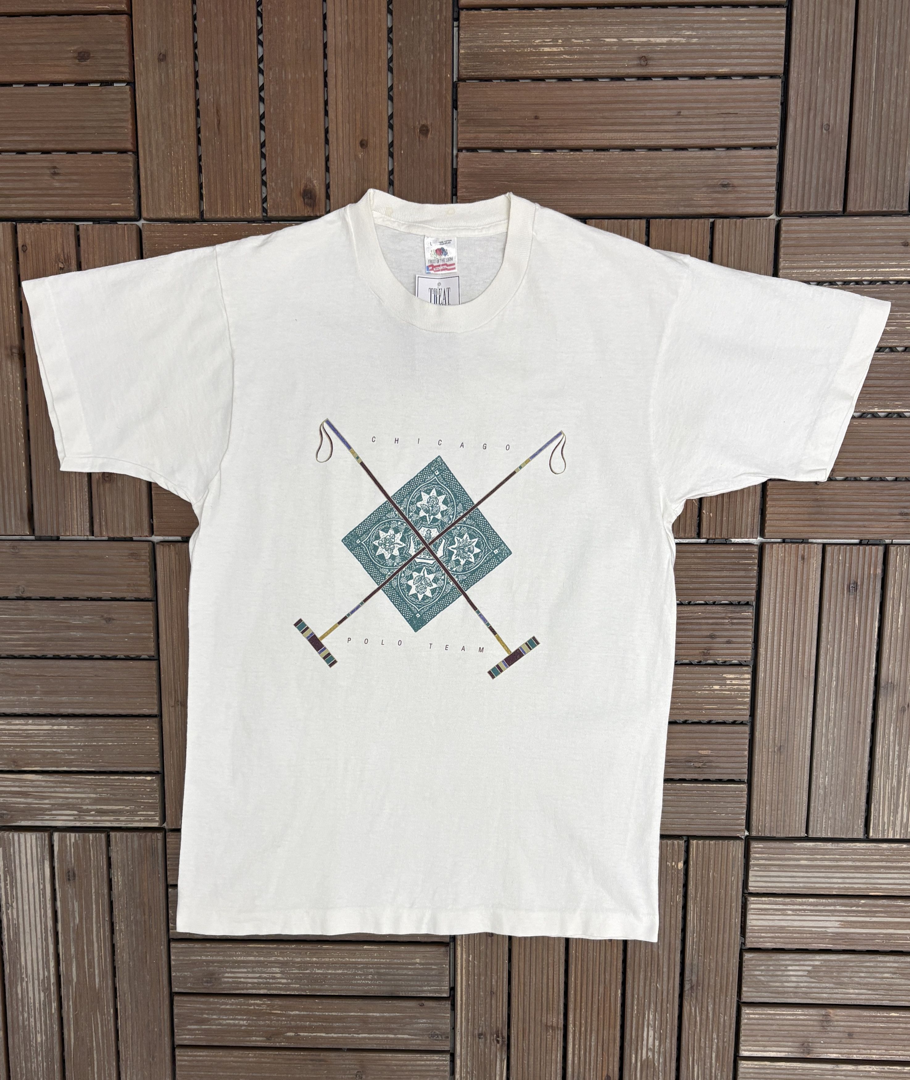 Vintage Chicago Polo Team Vintage White T-Shirt Tee Size US L / EU 52-54 / 3 - 1 Thumbnail