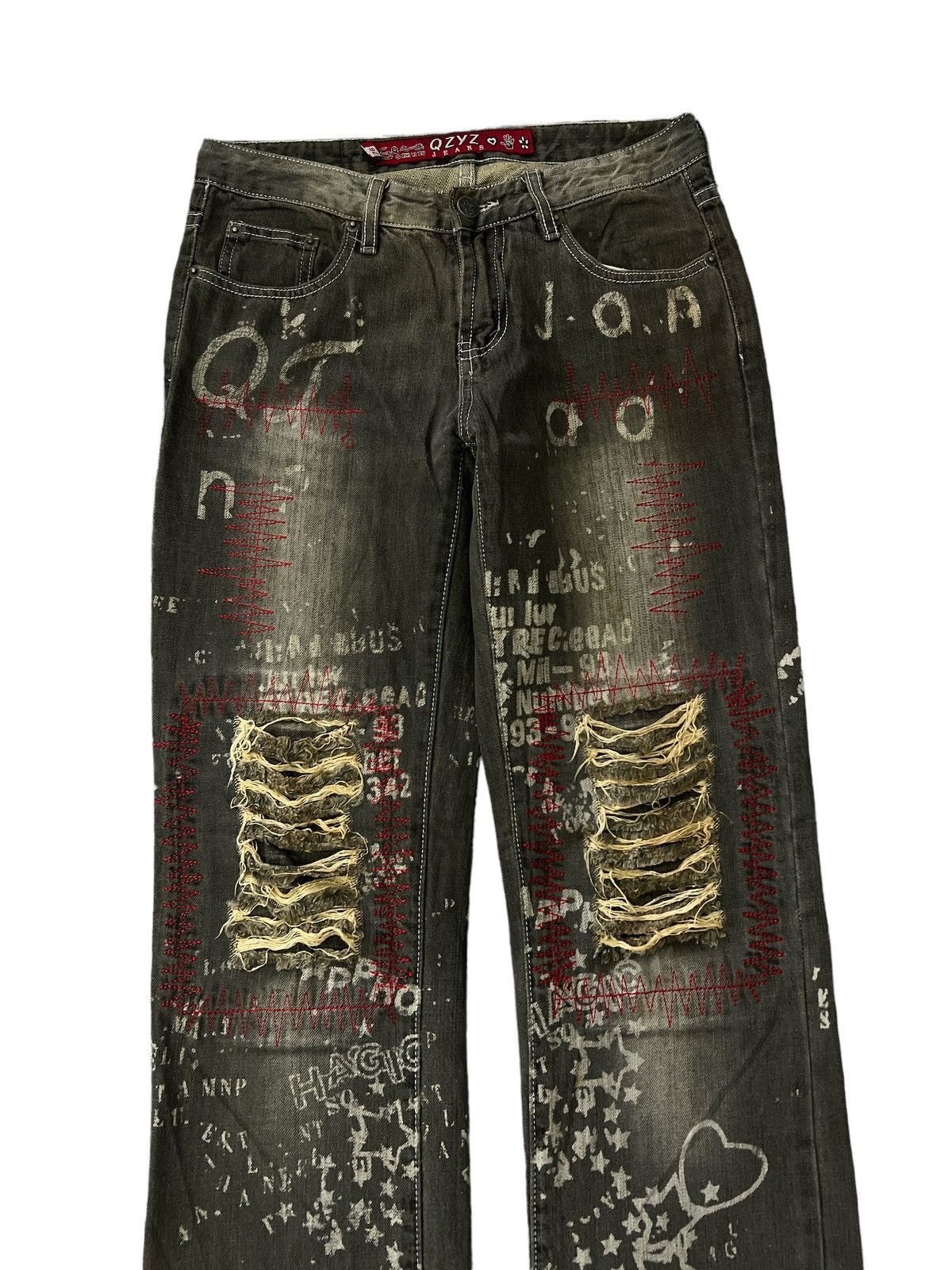 Hysteric Glamour SICK🔥THRASHED RIPPED OZYZ JEANS DISTRESSED DENIM PANT Size US 26 / EU 42 - 2 Thumbnail