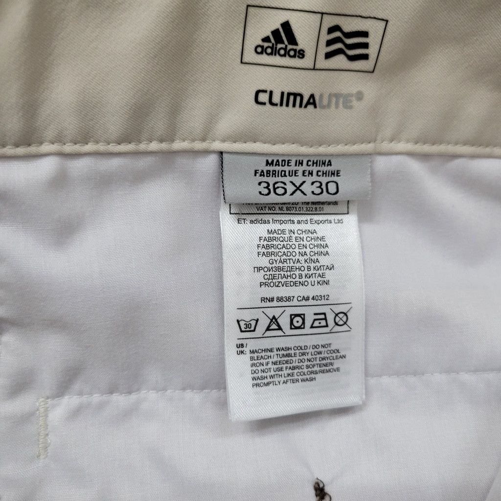 Adidas Adidas Climalite Men Performance Flat Front Beige Polyester Size US 36 / EU 52 - 9 Thumbnail