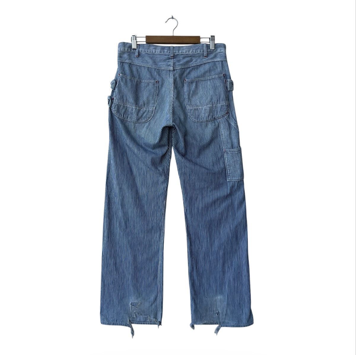 Kapital Denim & Dungaree Hickory Stripe Painter Pants Patchwork Boro Size US 31 - 2 Thumbnail