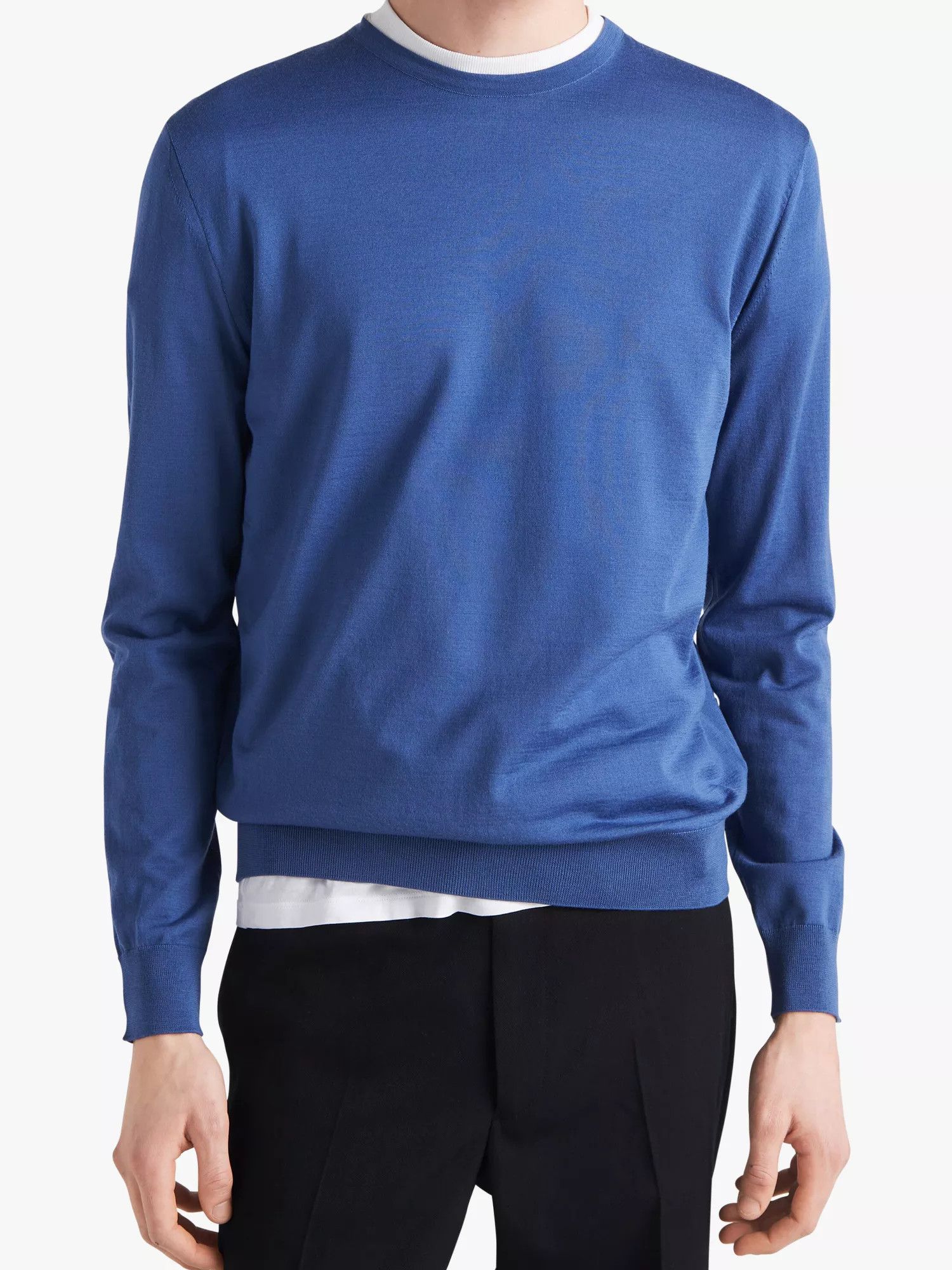 Prada o1bcso1str1025 Crewneck Regular-Fit Wool Jumper in Blue Size US L / EU 52-54 / 3 - 3 Thumbnail