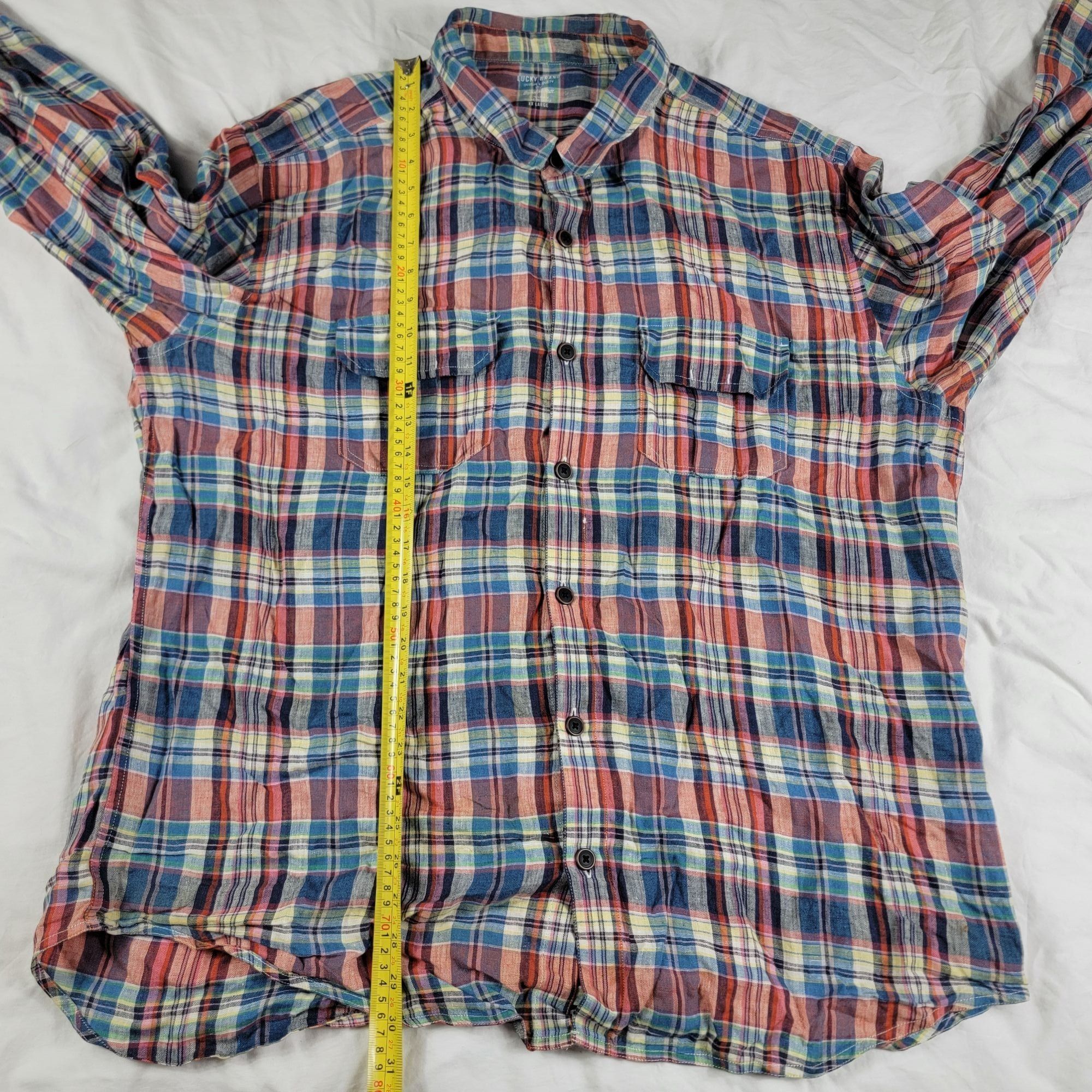 Lucky Brand Lucky Brand Irish Linen By Baird McNutt Mens 2XL Red Blue Pl Size US XXL / EU 58 / 5 - 8 Thumbnail