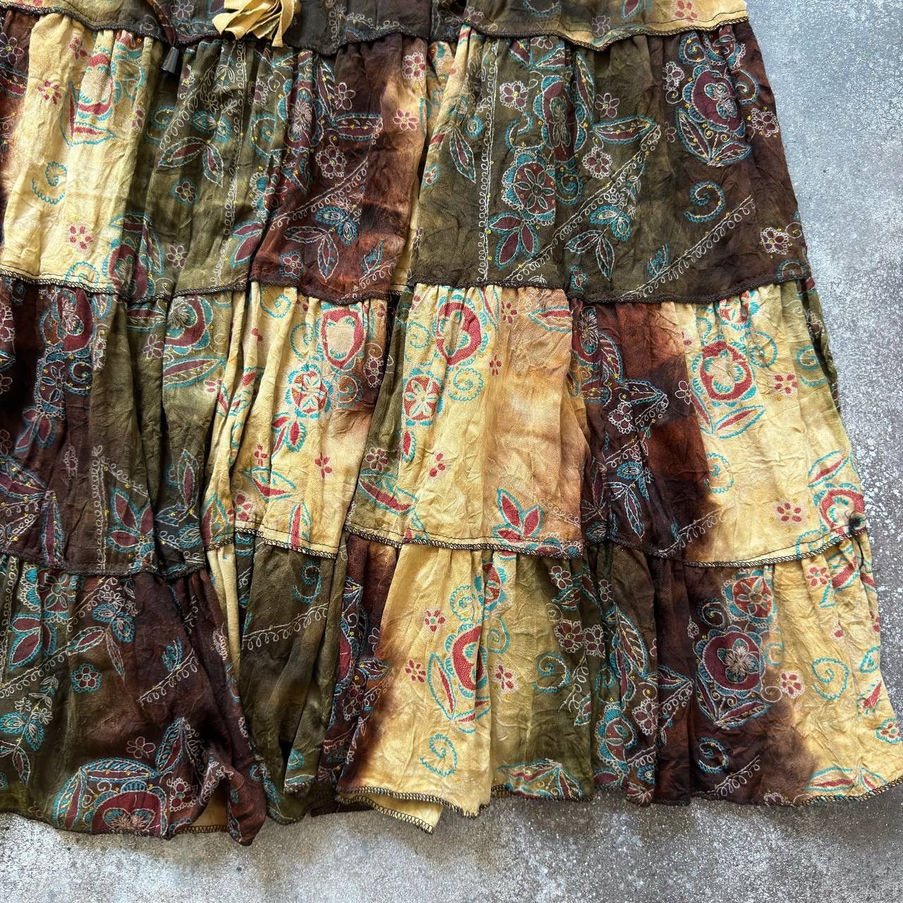 Other 90s Avant Garde Vintage Maxi Skirt (Jean Paul Gaultier vibe) Size 28" / US 6 / IT 42 - 7 Thumbnail