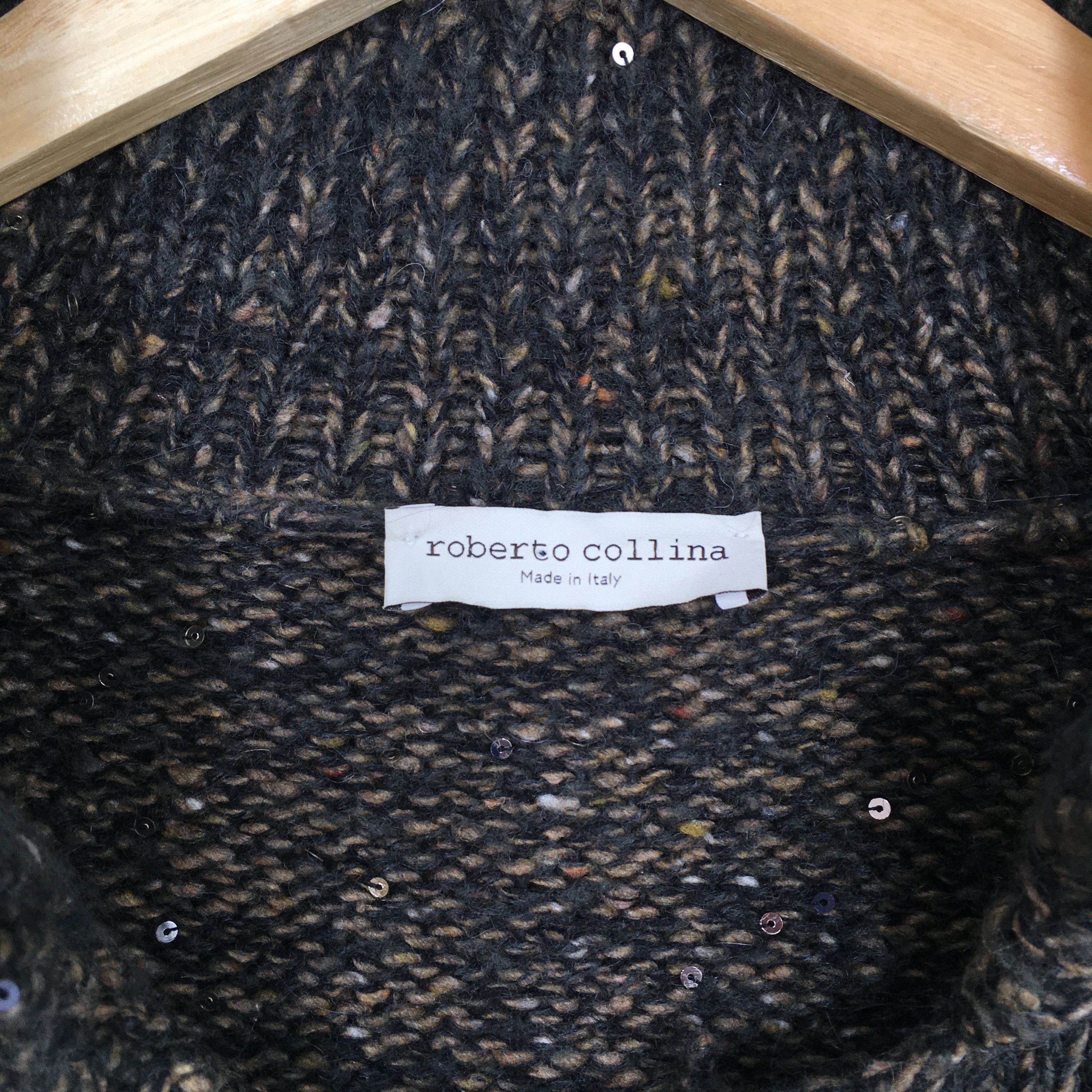 Designer × Roberto Collina Vintage Roberto Collina Italy Wool Women Long Jacket Medium Size M / US 6-8 / IT 42-44 - 3 Thumbnail