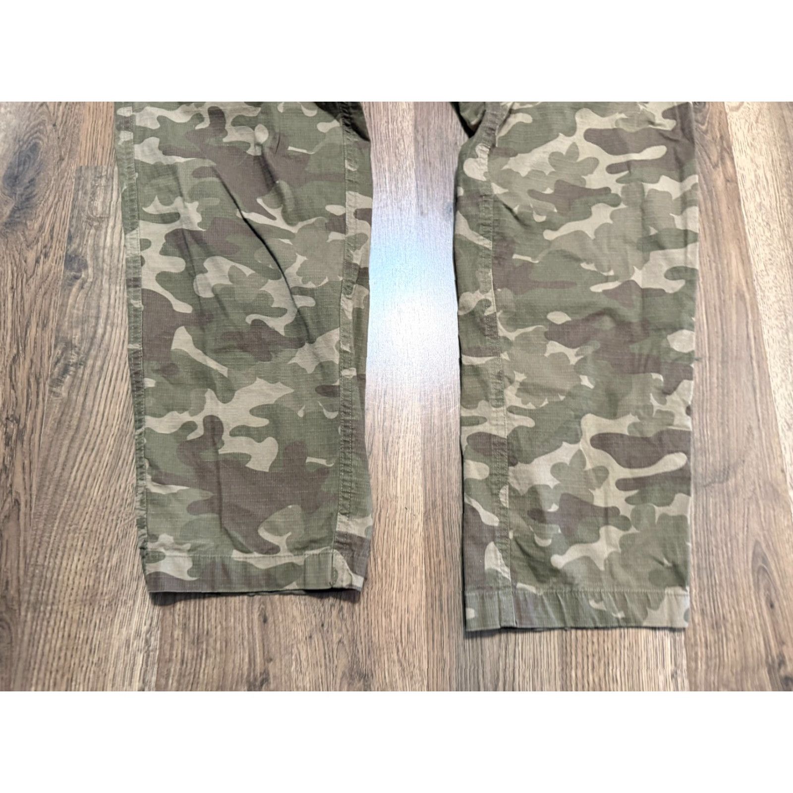 George George Pants Cargo Pants Men XL Camouflage Tie Waist Pull On Multicolor Green Brown Inseam 28.5 inches Size US 36 / EU 52 - 3 Thumbnail