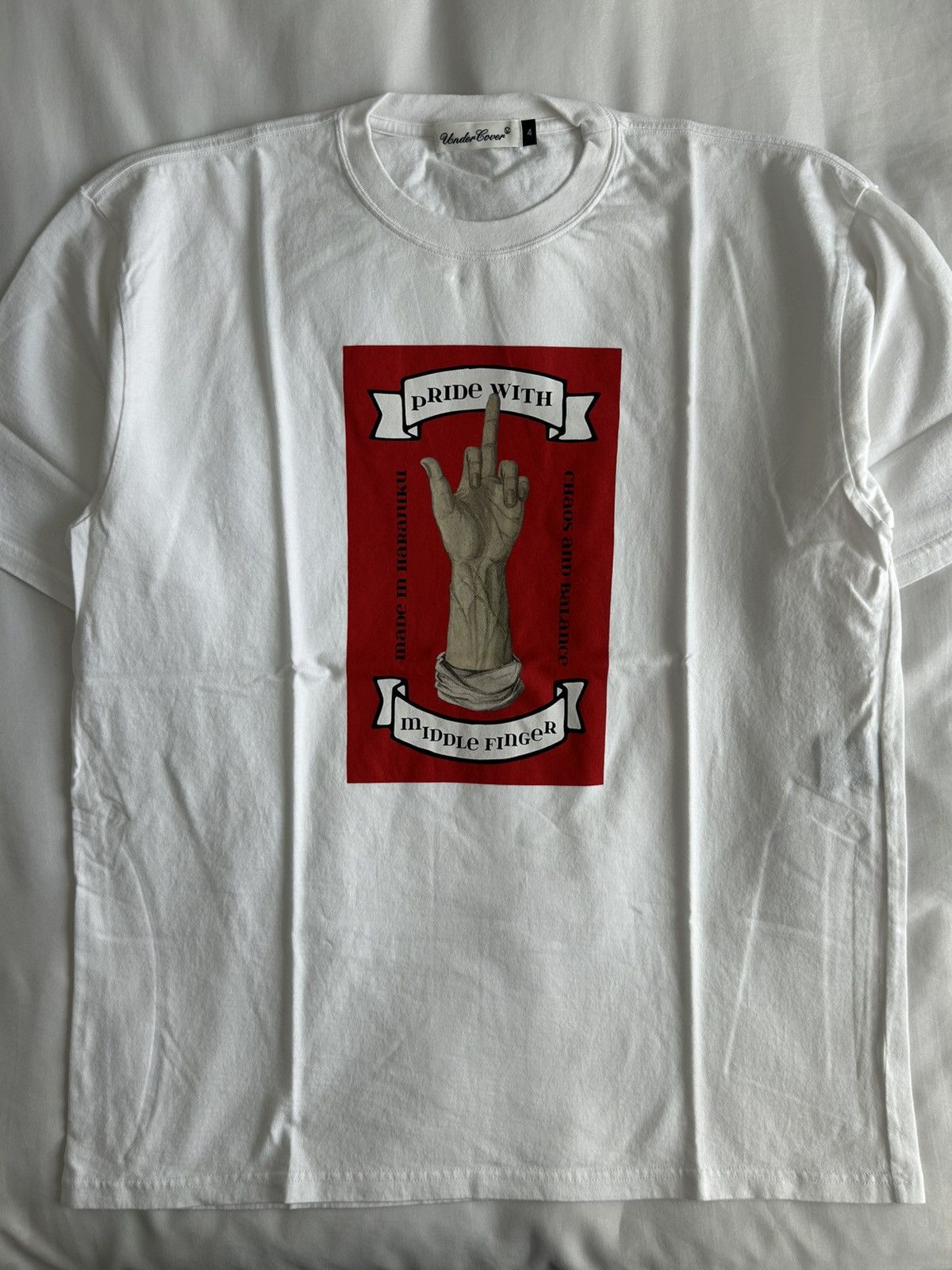 Japanese Brand Undercover Middle Finger Tee Made in Japan 4 Size US XL / EU 56 / 4 - 1 Thumbnail