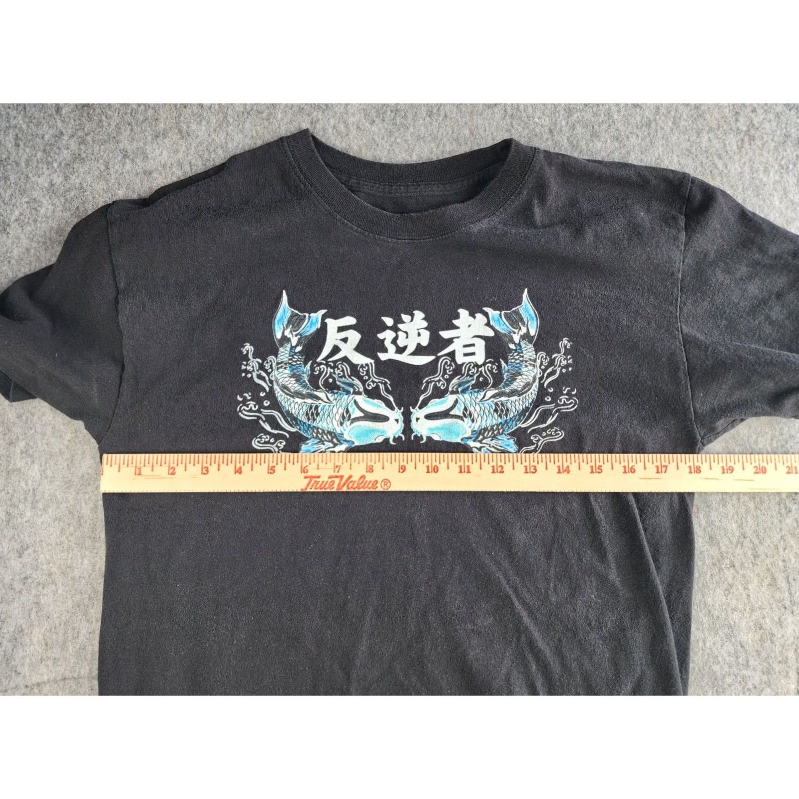 Vintage Japan Koi Fish Graphic T-Shirt Double-Sided Size Small Men Black S Shirt Size US S / EU 44-46 / 1 - 5 Thumbnail