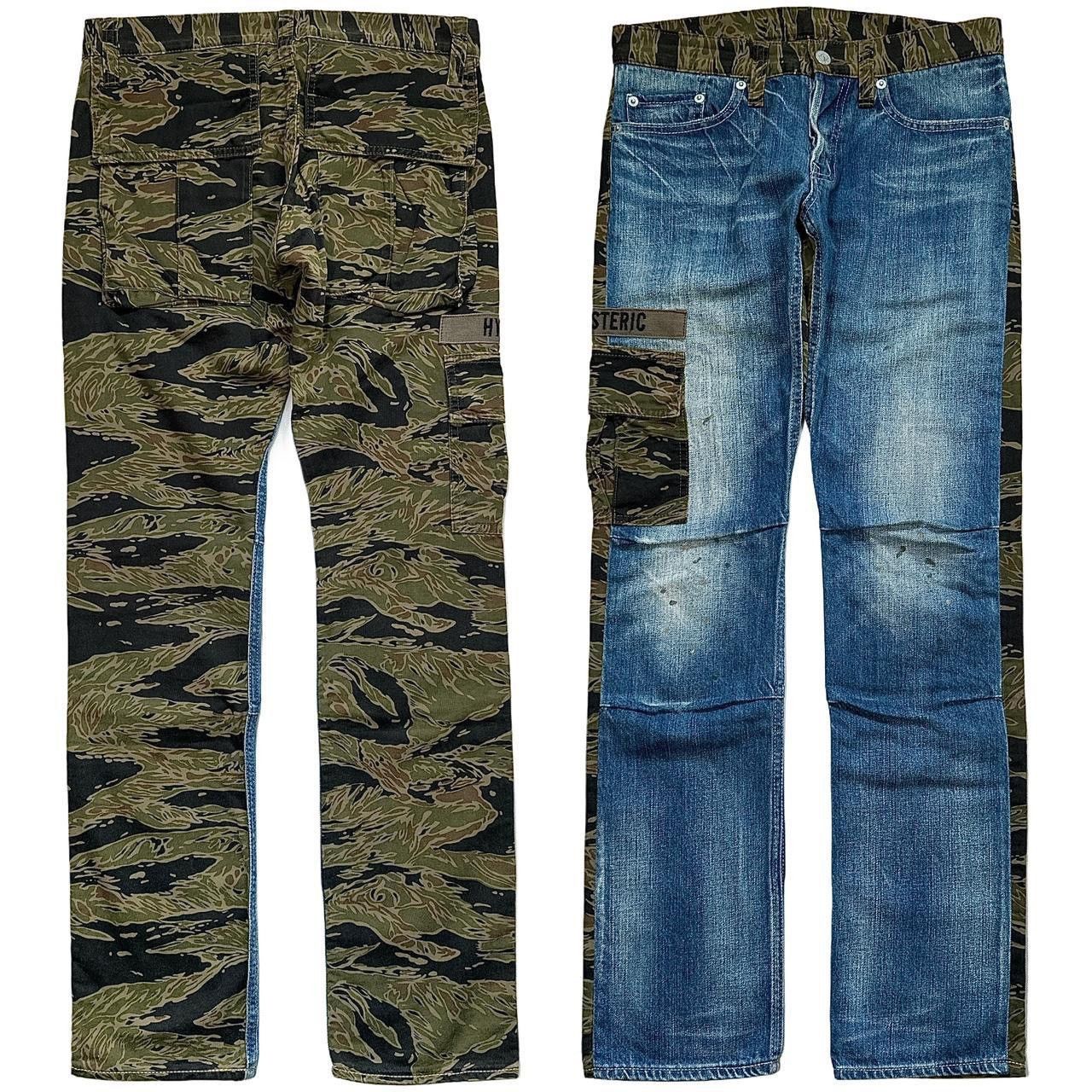 Hysteric Glamour Hysteric Glamour 2009 Tiger Camo Split Denim Jeans Size US 28 / EU 44 - 1 Thumbnail