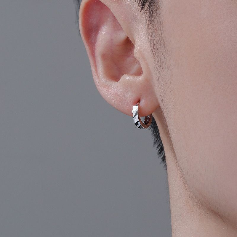 Jewelry × Sterling Silver One pairs Retro Earrings Gothic Punk Chrome Jewelry Spike Size ONE SIZE - 2 Thumbnail