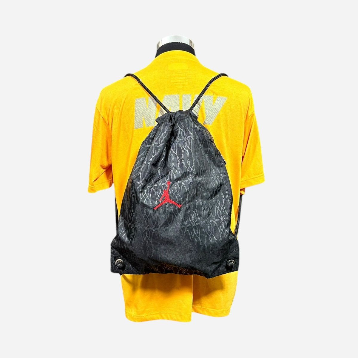 Jordan Brand Jordan Jump Man Black Pattern Padded Drawstring Gym Bag Size ONE SIZE - 3 Thumbnail