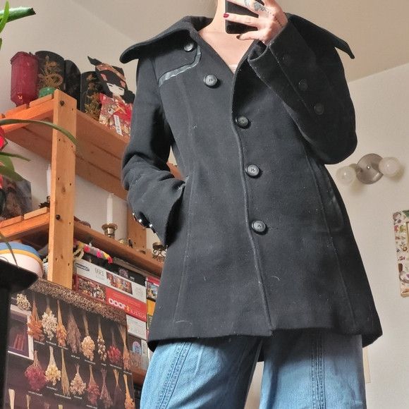 Mackage Mackage 70% wool Alma black pea coat- size medium Size M / US 6-8 / IT 42-44 - 1 Thumbnail