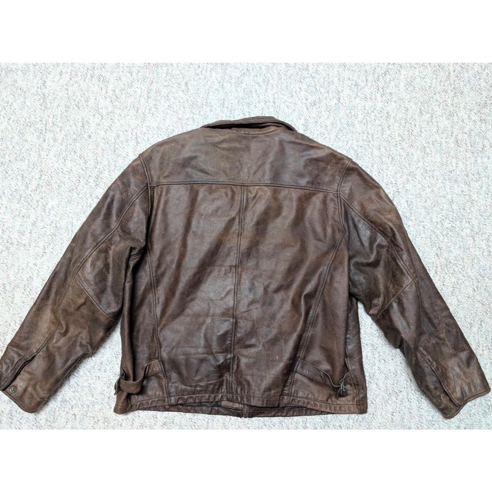 Vintage VINTAGE WILSONS leather jacket XL brown MOTORCYCLE cowhide PATINA biker jacket Mens 90s Size US XL / EU 56 / 4 - 2 Thumbnail