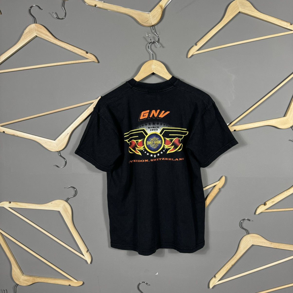 Vintage Vintage 90s Harley Davidson Motorcycle GNV T-shirt Size US M / EU 48-50 / 2 - 2 Thumbnail