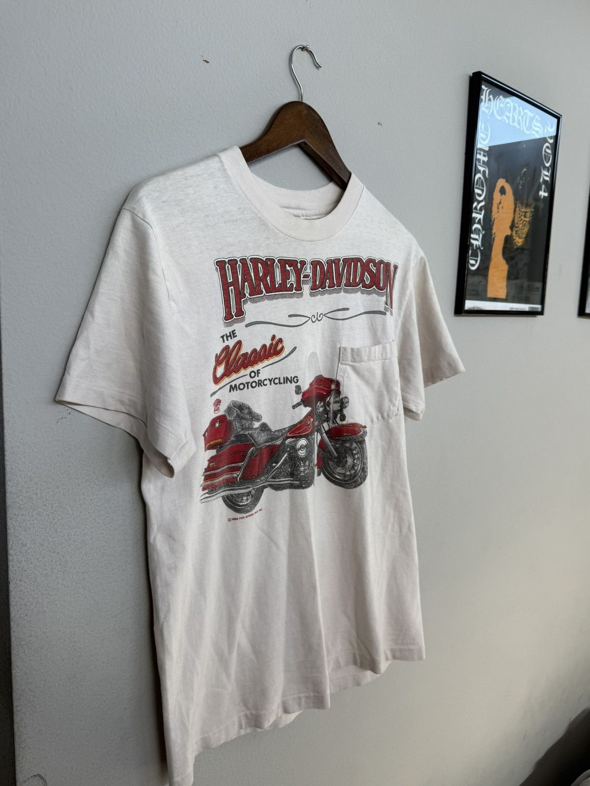 Harley Davidson 1986 Single Stitch Harley Pocket Tee Size US M / EU 48-50 / 2 - 1 Thumbnail