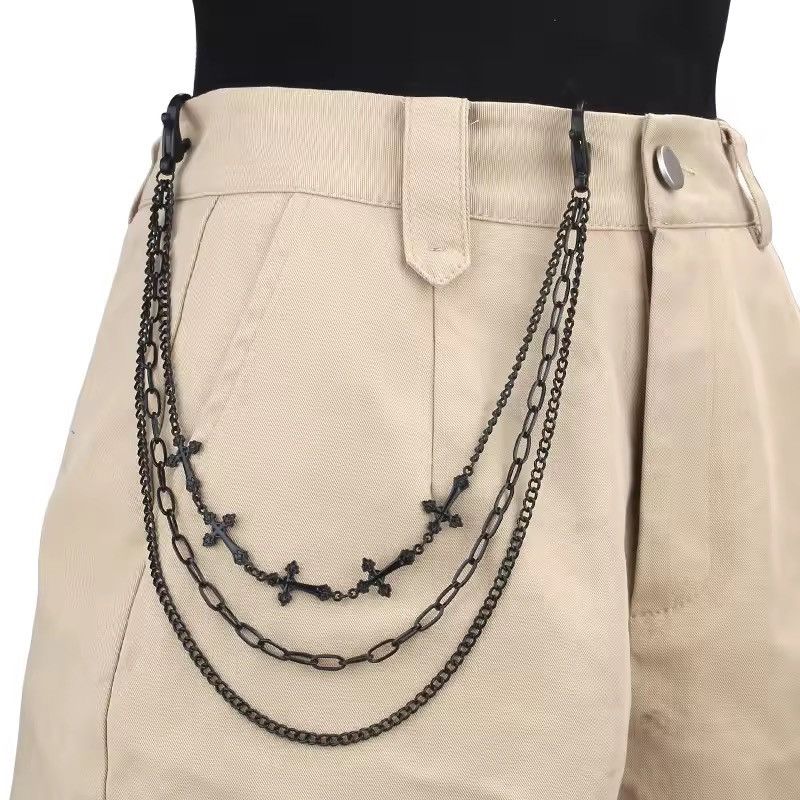 Jewelry Cross Chain Belt, Jeans Side Chain - Punk Grunge Size ONE SIZE - 1 Thumbnail