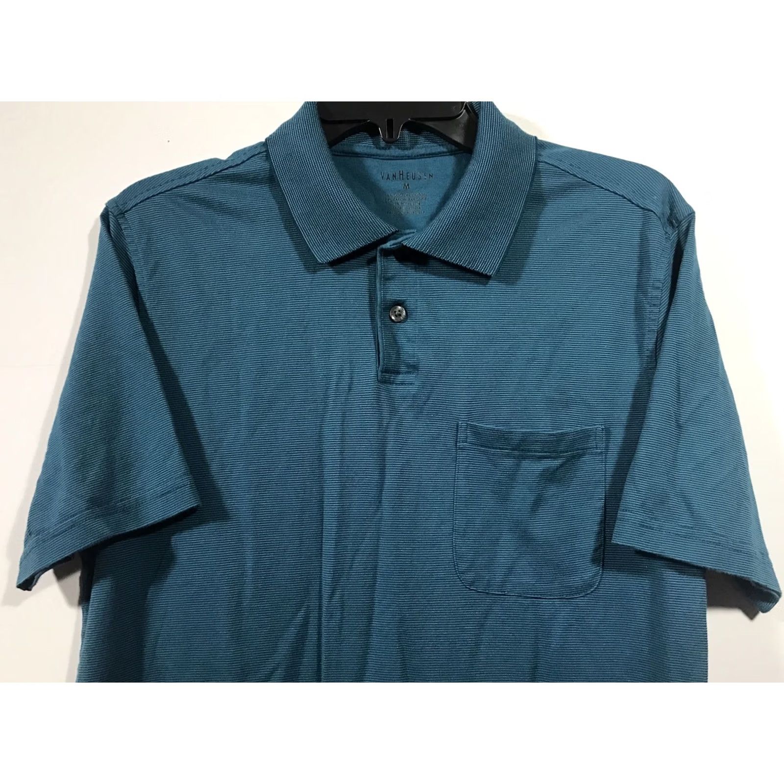 Van Heusen Van Heusen Polo Shirt Men's Size M Medium Blue Golf Short Sleeve Collar Size US M / EU 48-50 / 2 - 2 Thumbnail
