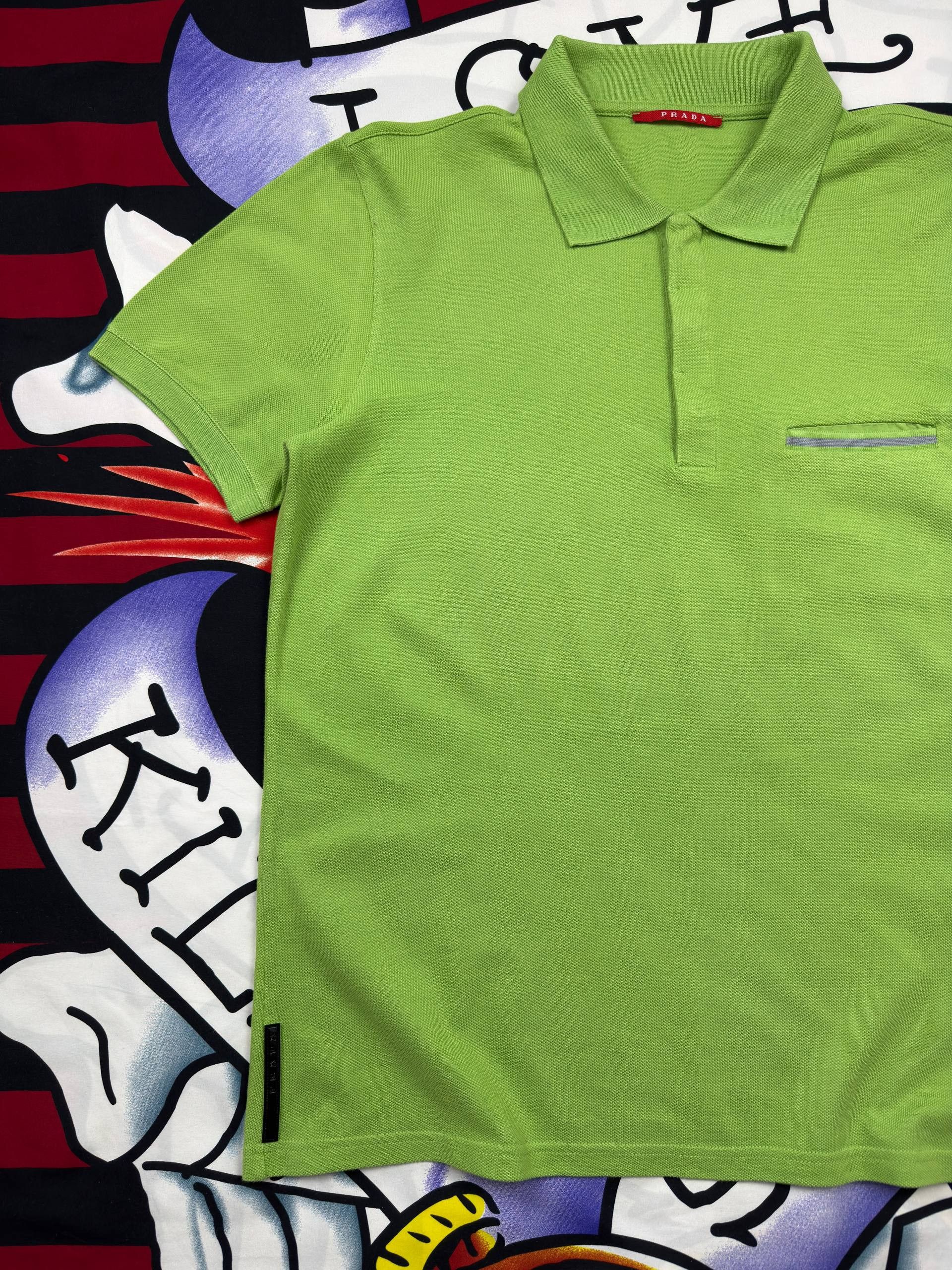 Prada Prada Vintage Black Tab Luxury polo shirt Green Size L Size L / US 10 / IT 46 - 2 Thumbnail