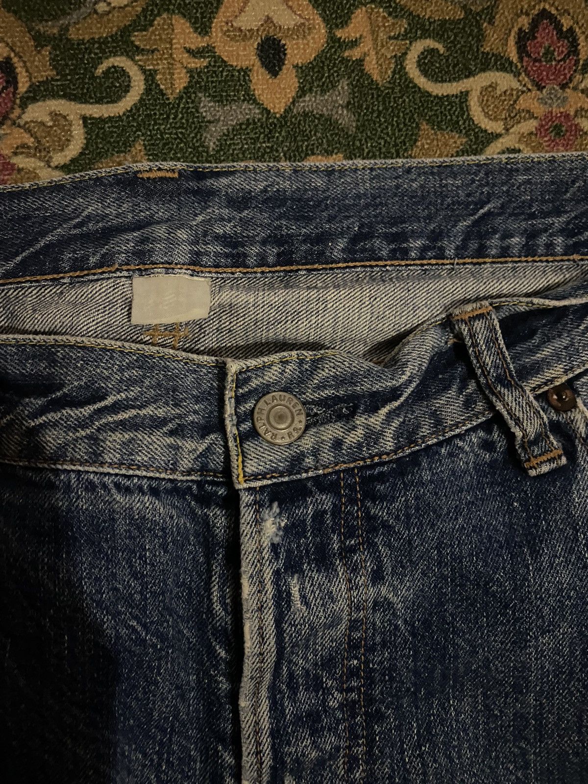 RRL Ralph Lauren 🔥RARE🔥🔥Vintage Double RL Distressed Denim Pants Size US 34 / EU 50 - 5 Thumbnail