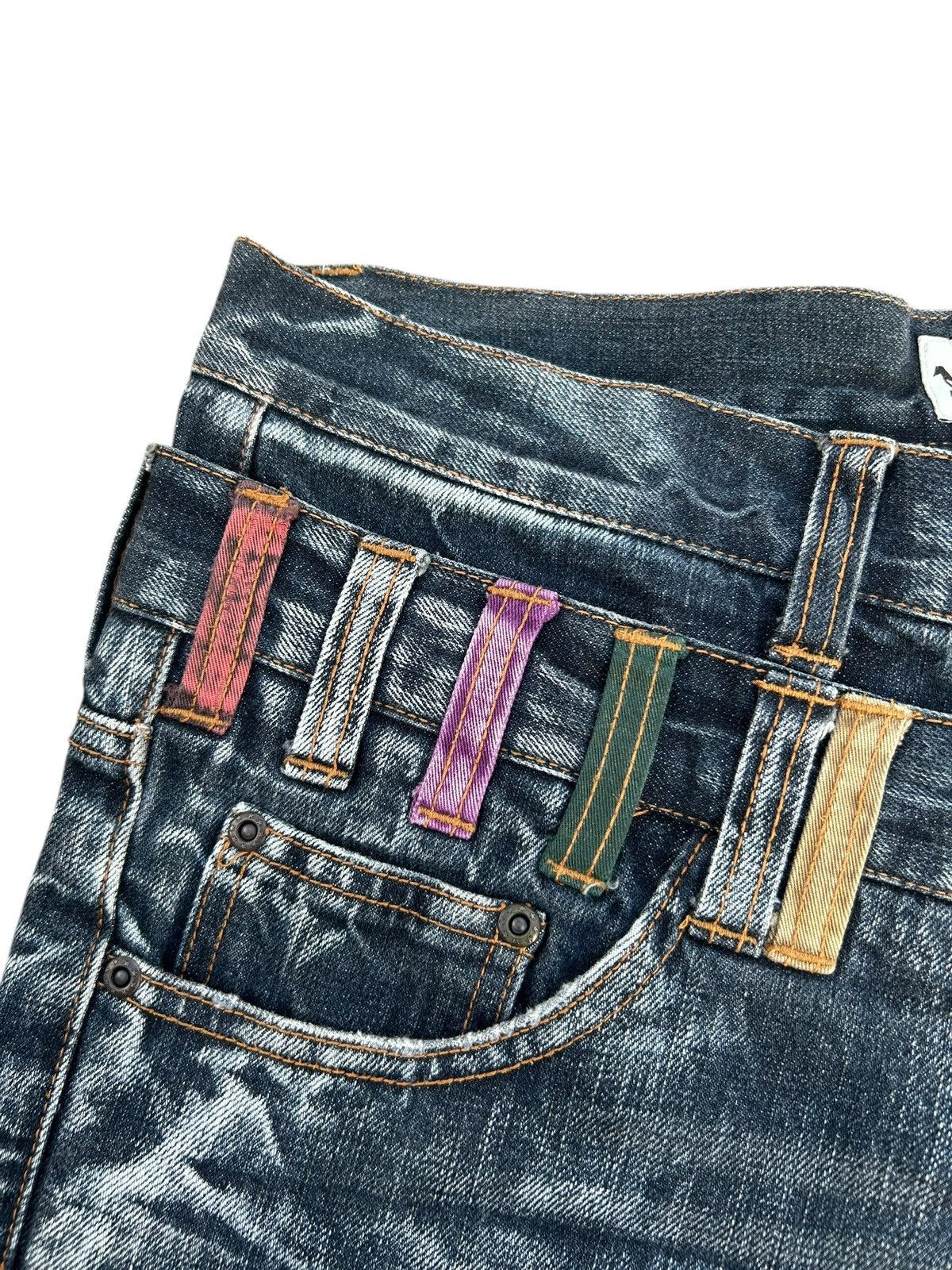 Kapital Nylaus Double Waist Japanese Punk Distressed Denim Jeans Size US 34 / EU 50 - 10 Thumbnail