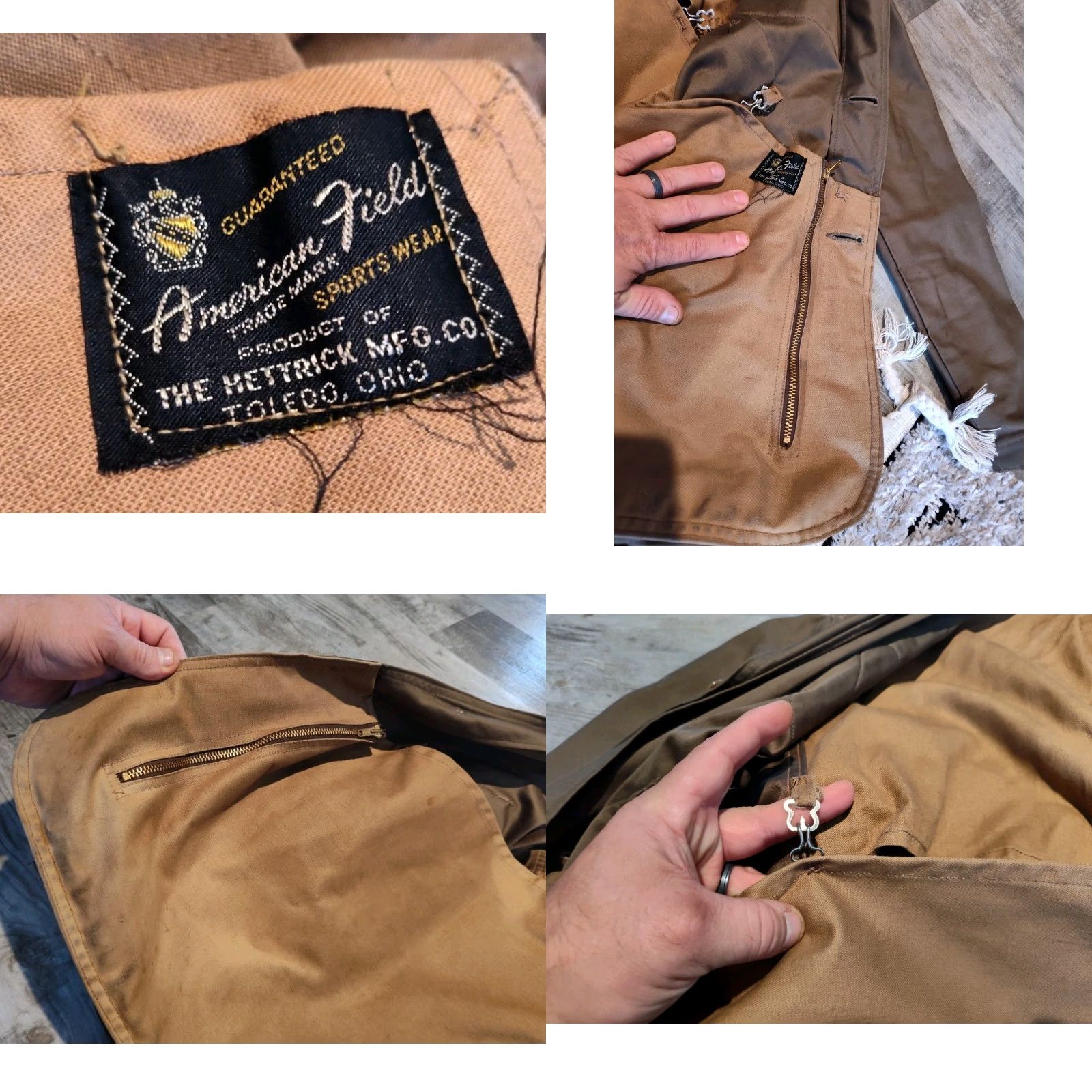 Vintage VINTAGE American Field Chore Jacket Workwear 1940s Brown Cotton M/L? Mens Size US M / EU 48-50 / 2 - 10 Thumbnail