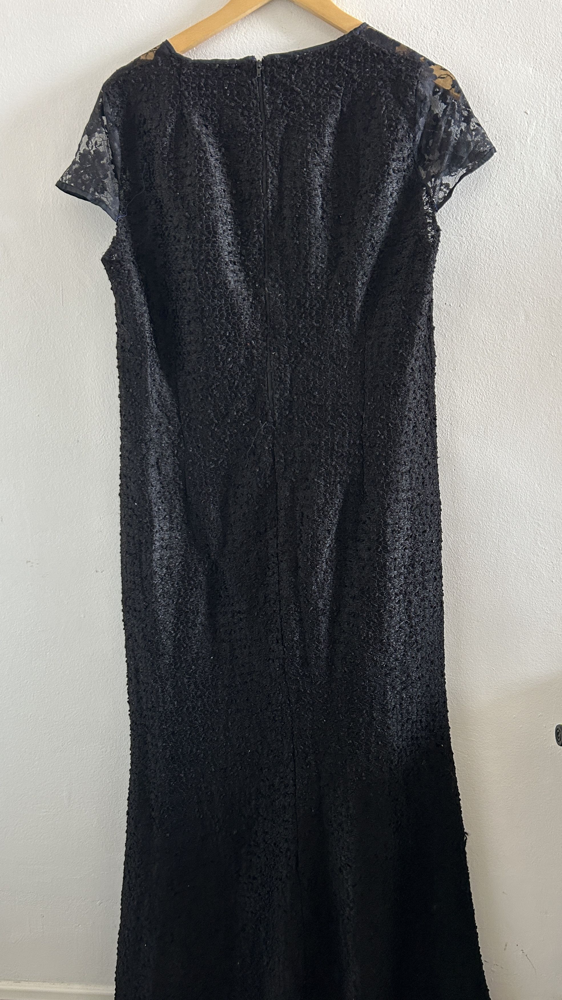 Vintage Vintage 90s Black Bouclé Lace Maxi Dress Size M / US 6-8 / IT 42-44 - 13 Thumbnail