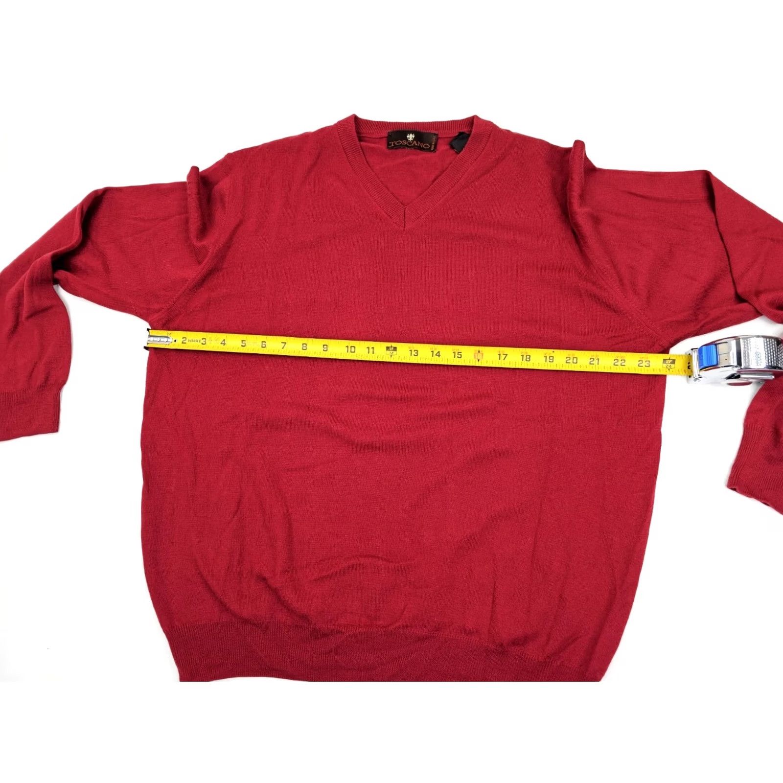Vintage Toscano 100% Merino Wool V-Neck Pullover Sweater Men XL Burgundy Wine Italy Shirt Pullover Men XL Burgundy 100% Merino Wool Italy Size US XL / EU 56 / 4 - 6 Thumbnail