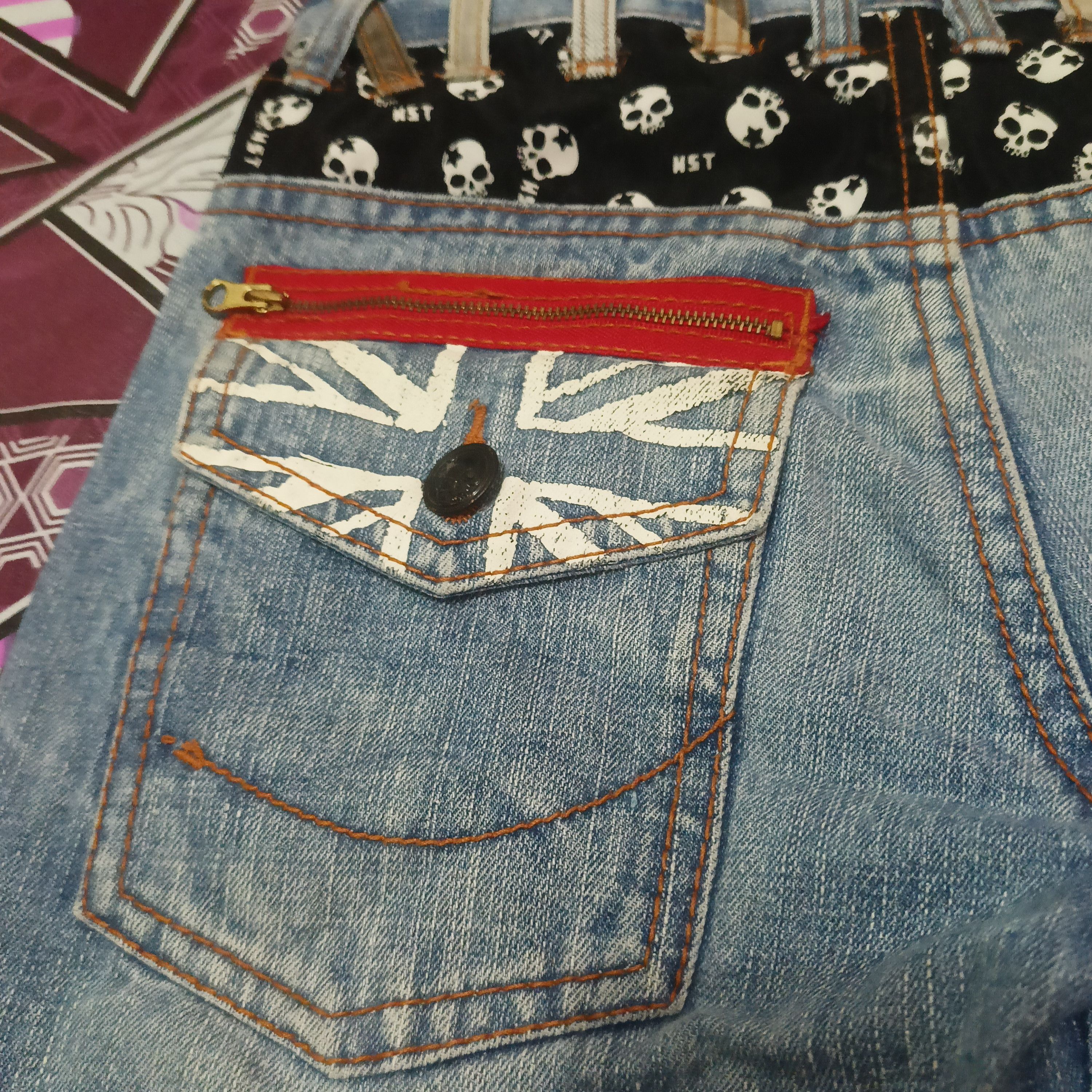 Japanese Brand RARE JEANS SKULLS BA-TSU STUDIOS BOY Flared Denim Size US 29 - 17 Thumbnail