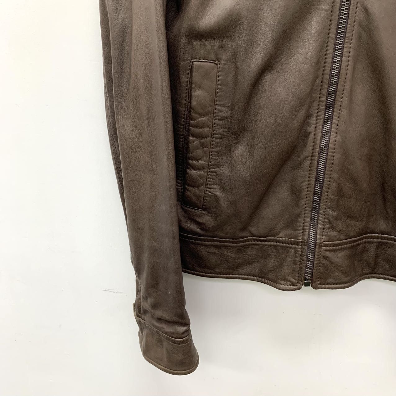 Dolce & Gabbana Dolce & Gabbana Lambskin Leather Jacket Dark Brown (44) Size US XS / EU 42 / 0 - 13 Thumbnail