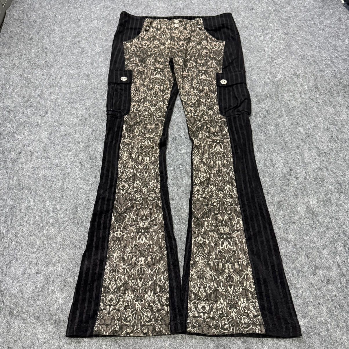 Le Grande Bleu (L.G.B.) Algonquins Japan Curduroy Jacquard Hybrid Cargo Flare Pants Size US 30 / EU 46 - 1 Thumbnail