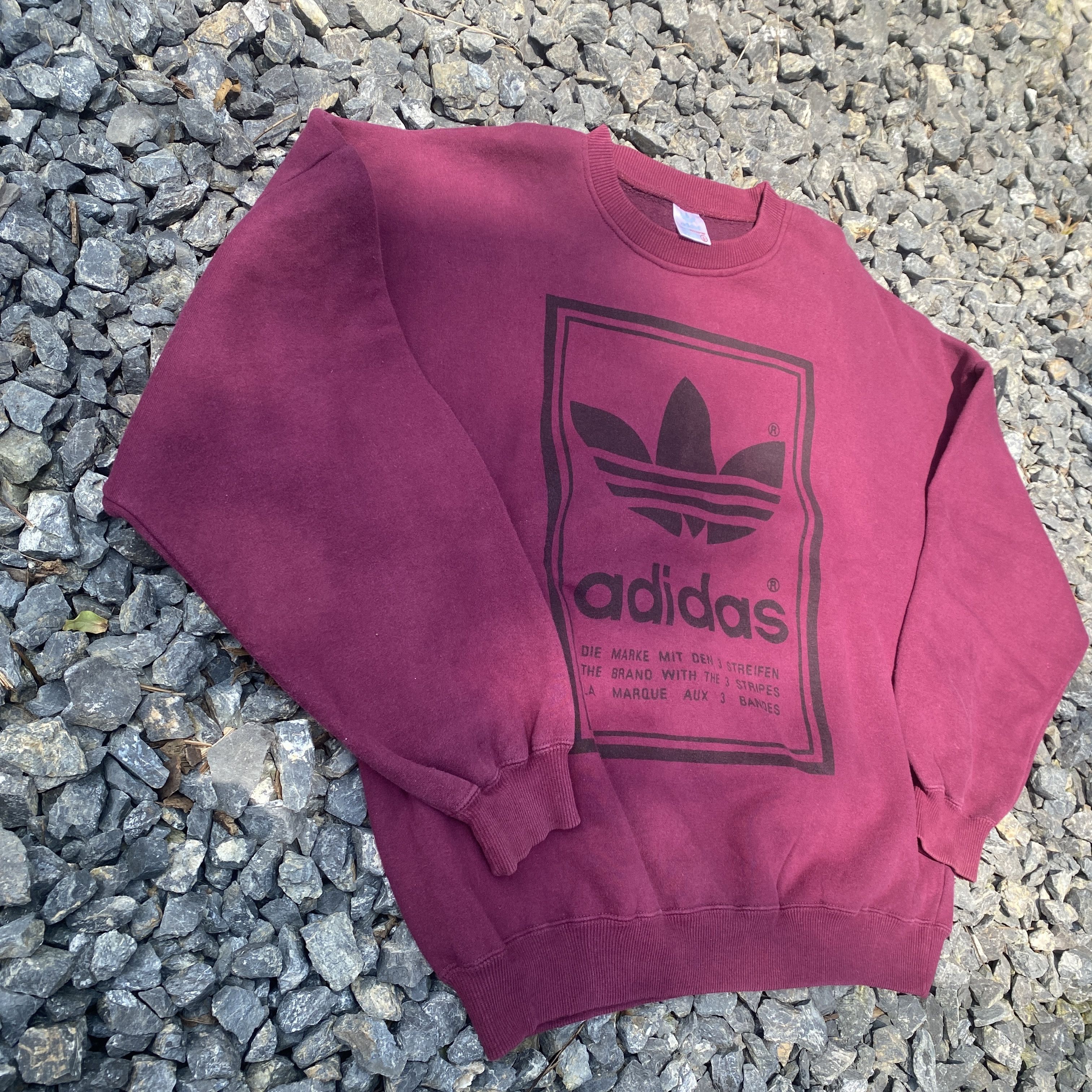 image of 80's Adidas Trefoil in Red Burgundy, Men's (Size XL)