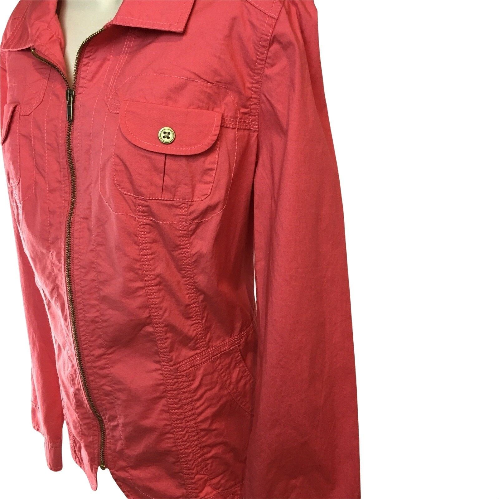 Chicos Womens Zip Up Jacket Pink Chicos 2 Lightweight US Size L u Size XXL / US 16-18 / IT 52-54 - 5 Thumbnail