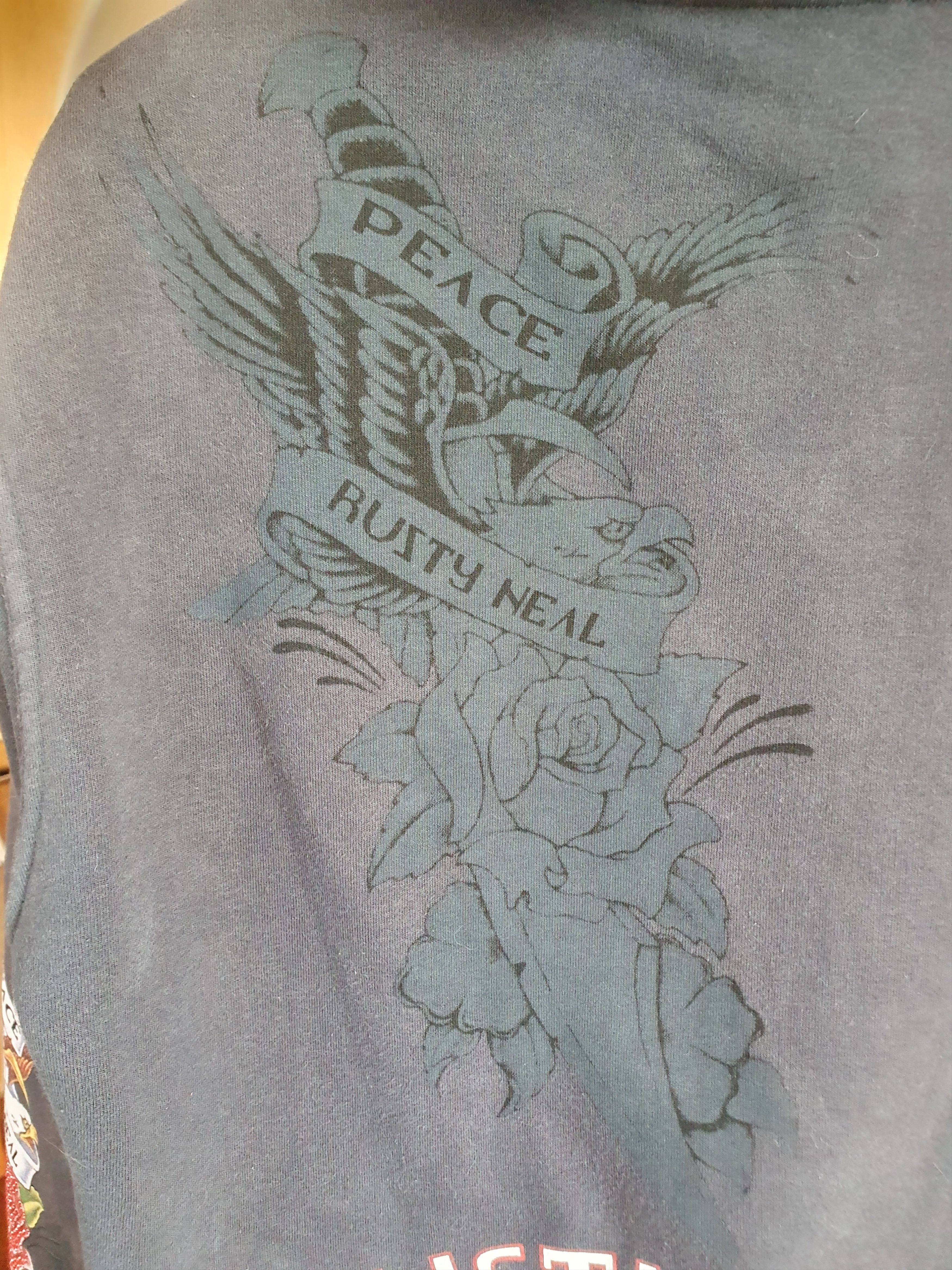 Vintage Rusty Neal LA Eagle Peace Rhinestones Hoodie Vintage Y2K Size US L / EU 52-54 / 3 - 15 Thumbnail