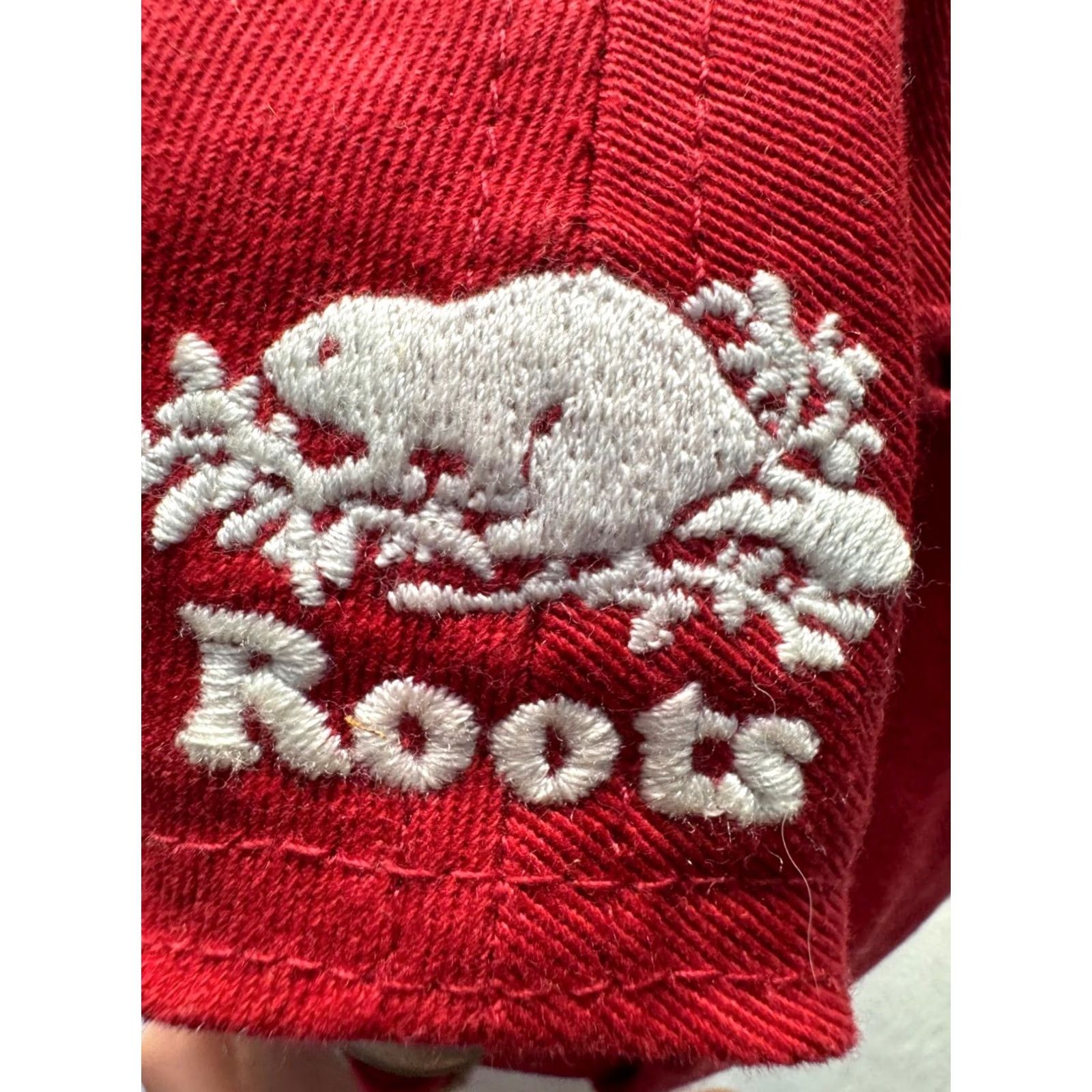 Roots Roots Red Baseball Cap With Maple Leaf Patch & Adjustable Strap - Mens Vintage Casual Size ONE SIZE - 6 Thumbnail