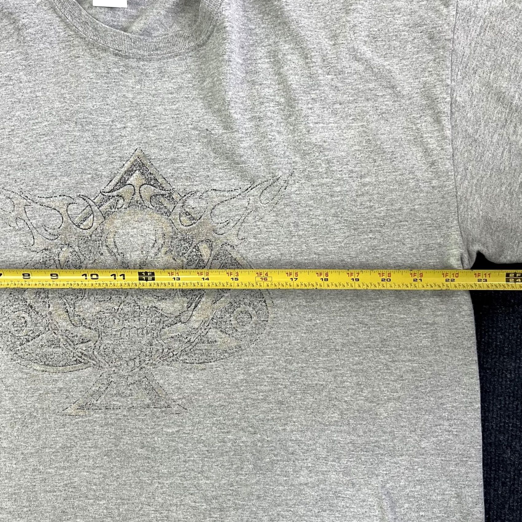 Gildan VINTAGE Y2K Gray Skull Ace Of Spades Biker Gothic Mens XL Faded Graphic Tee Size US XL / EU 56 / 4 - 3 Thumbnail