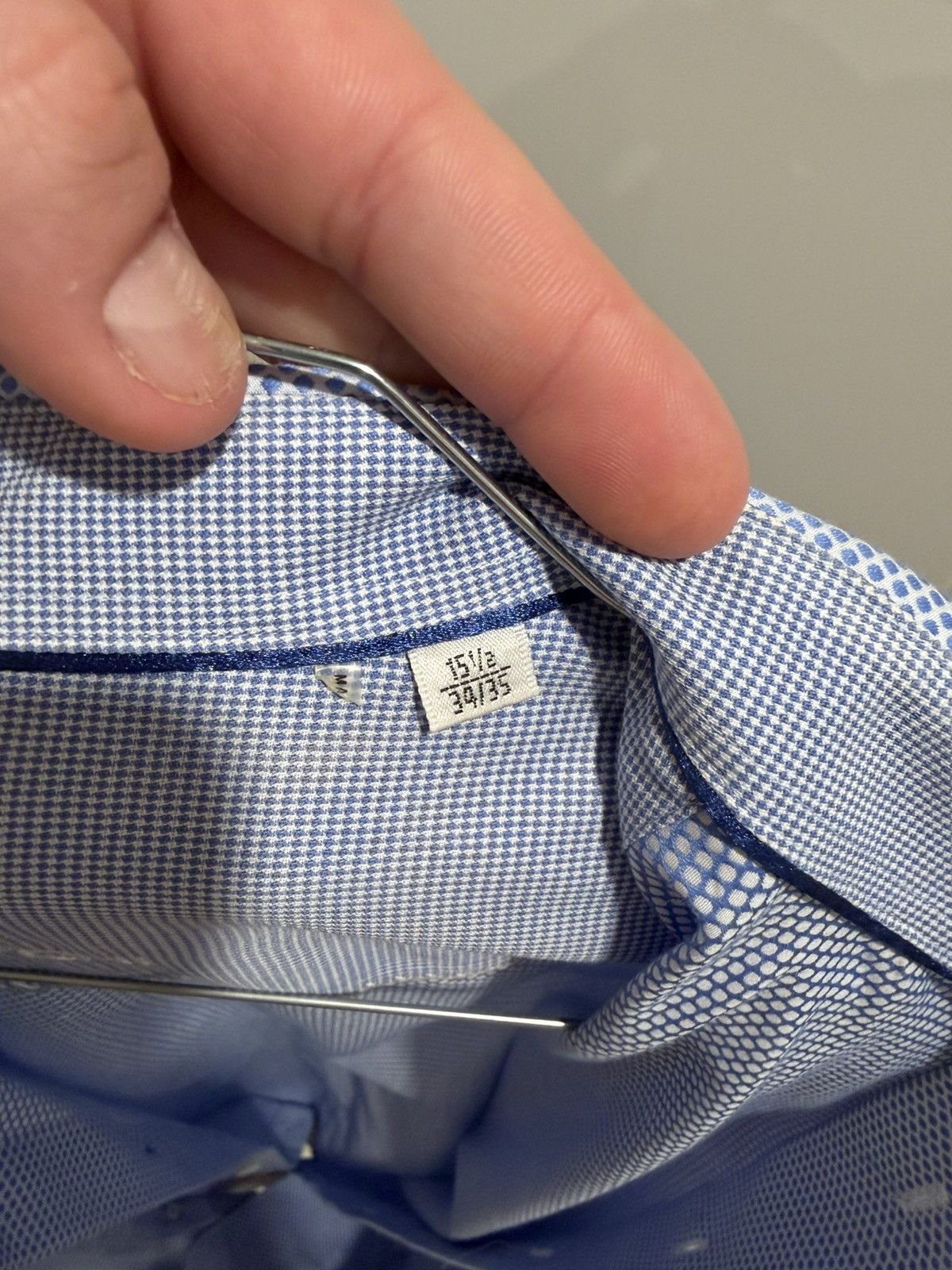 BUGATCHI Blue Button-Down Button-Up 15 1/2" 34/35 Size US M / EU 48-50 / 2 - 4 Thumbnail