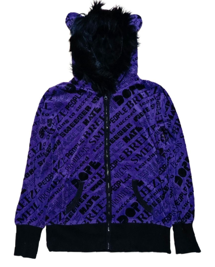 Mari's Rock Ne Net Faux Fur Bear Ear.Zip Hoodie Style Size L / US 10 / IT 46 - 1 Thumbnail