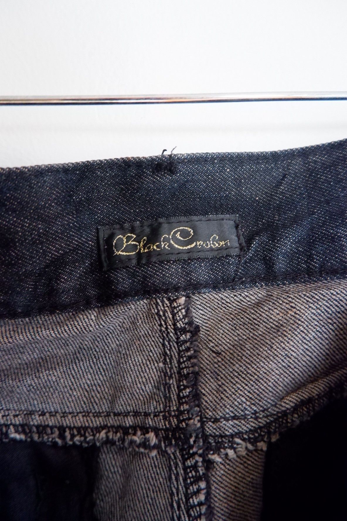 Tornado Mart Vintage Black Crobon Curved Jeans Size US 33 - 10 Thumbnail