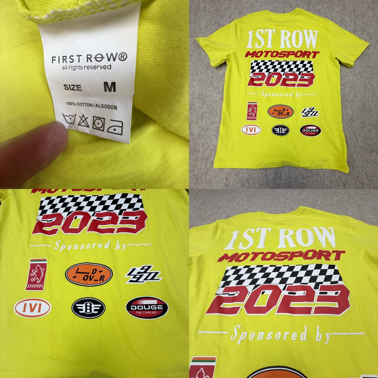 Vintage First Row Motorsport Shirt Mens Medium Yellow Racing Car Graphic 2023 Tee Size US M / EU 48-50 / 2 - 9 Thumbnail