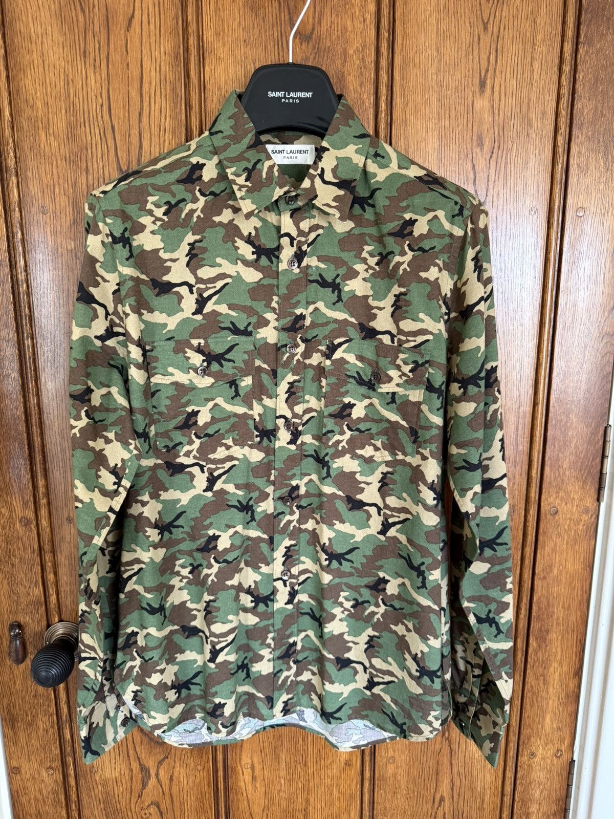 Saint Laurent Paris SS15 Saint Laurent Psych Rock camo shirt Hedi Slimane 41 Size US L / EU 52-54 / 3 - 10 Thumbnail
