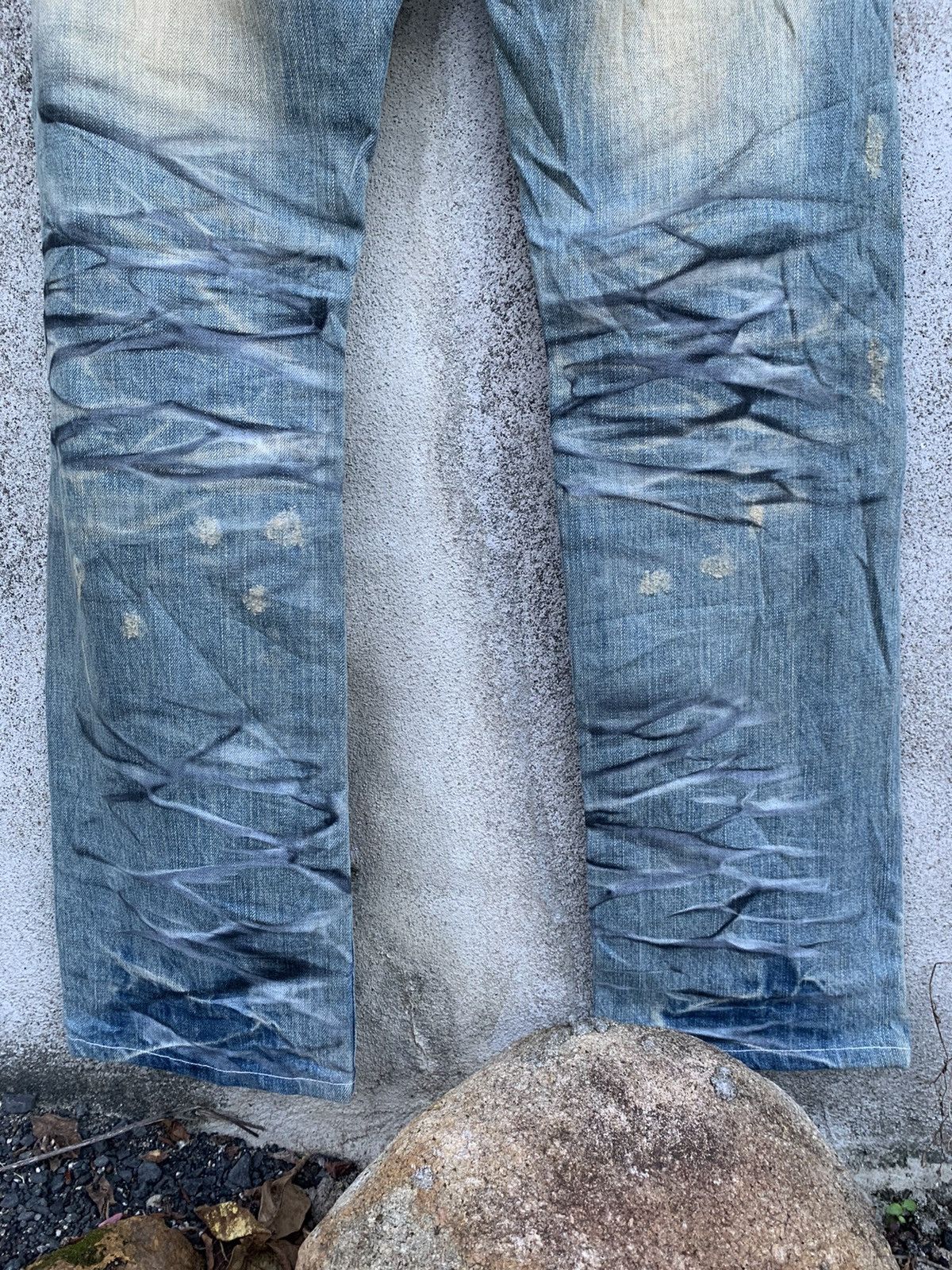 Japanese Brand Distressed washed denim - Original factory made Size US 30 / EU 46 - 8 Thumbnail
