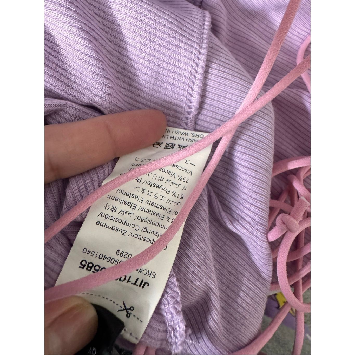 Other Lavender Ribbed Lace Up Back Bodysuit Size Small Purple Ruch Size S / US 4 / IT 40 - 4 Thumbnail
