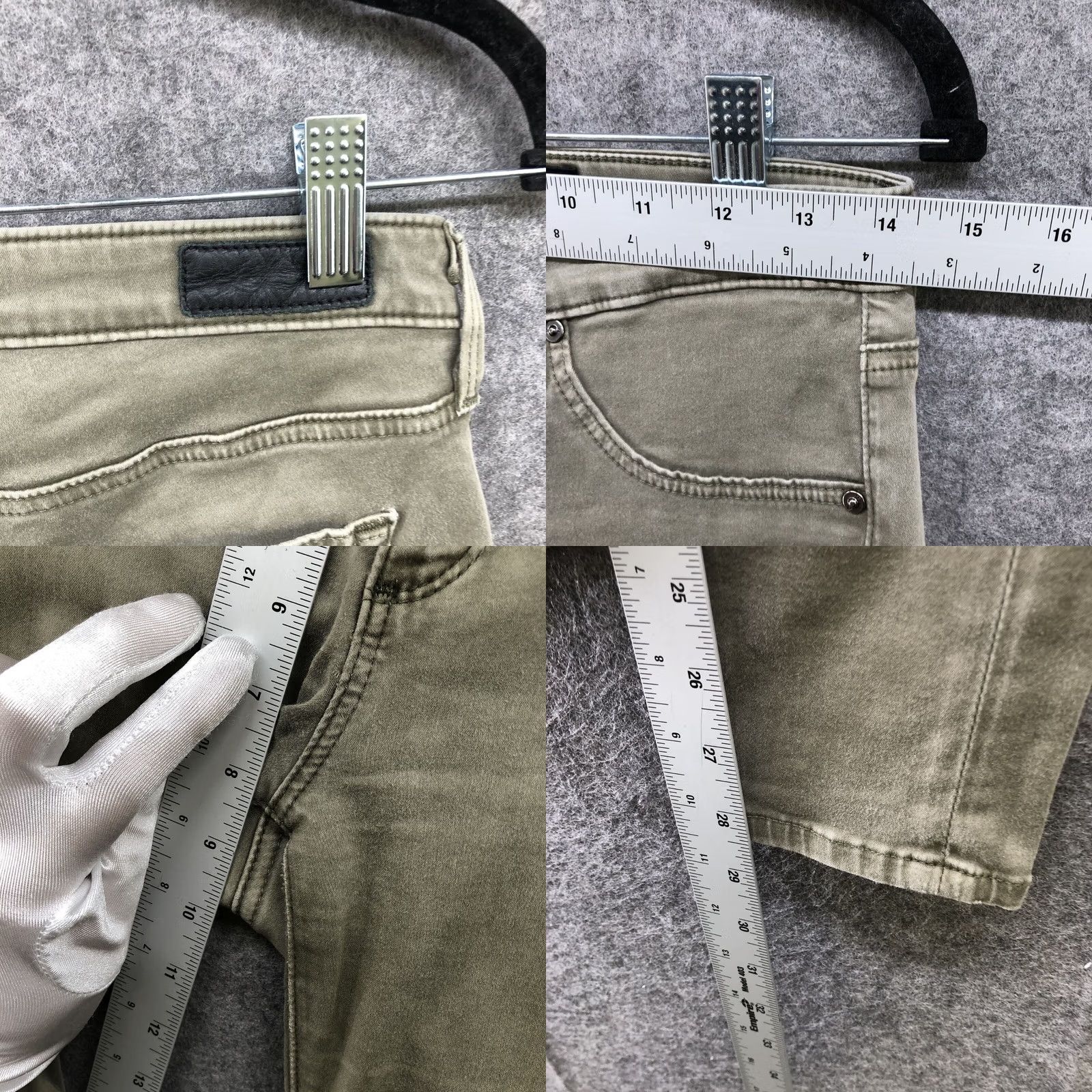 Olive AG Adriano Goldschmied Legging Ankle Super Skinny Jean Womens Sz 27 Olive Green Size 27" / US 4 / IT 40 - 8 Thumbnail