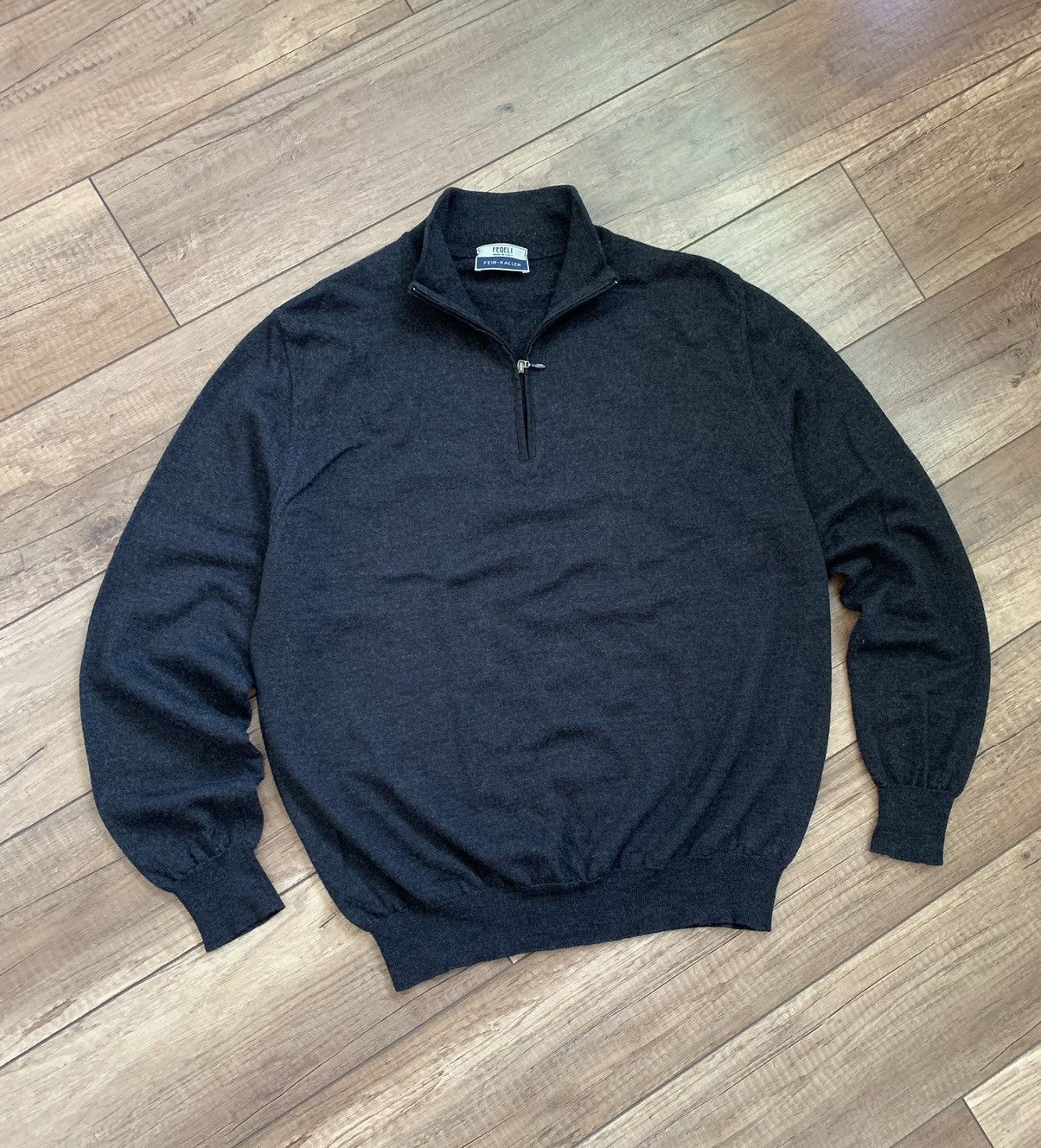 Fedeli Fedeli 1/4 Zip Sweater Pullover Wool Size US L / EU 52-54 / 3 - 4 Thumbnail