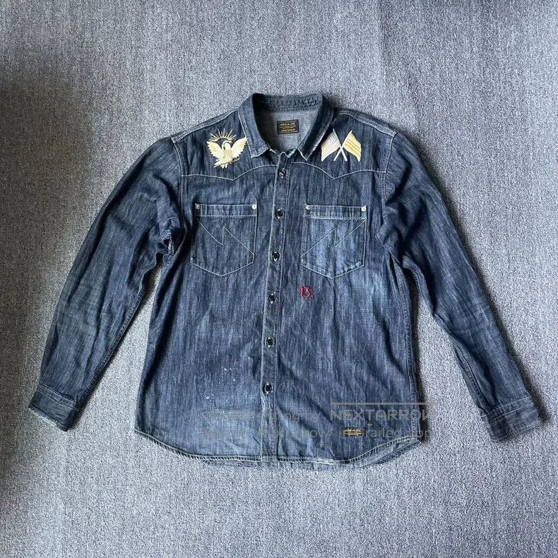 Neighborhood Neighborhood Embroidered Bird Denim Shirt Size US L / EU 52-54 / 3 - 1 Thumbnail
