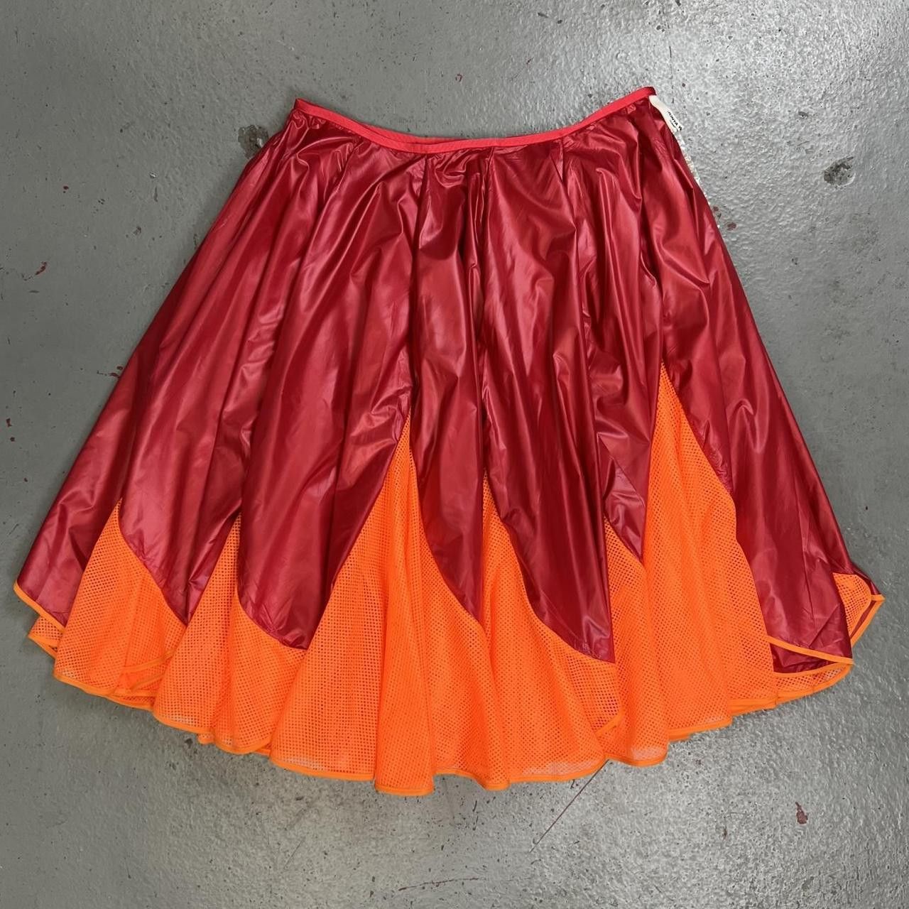 image of Junya Watanabe Red/orange Mesh Skirt, Women's (Size 30)