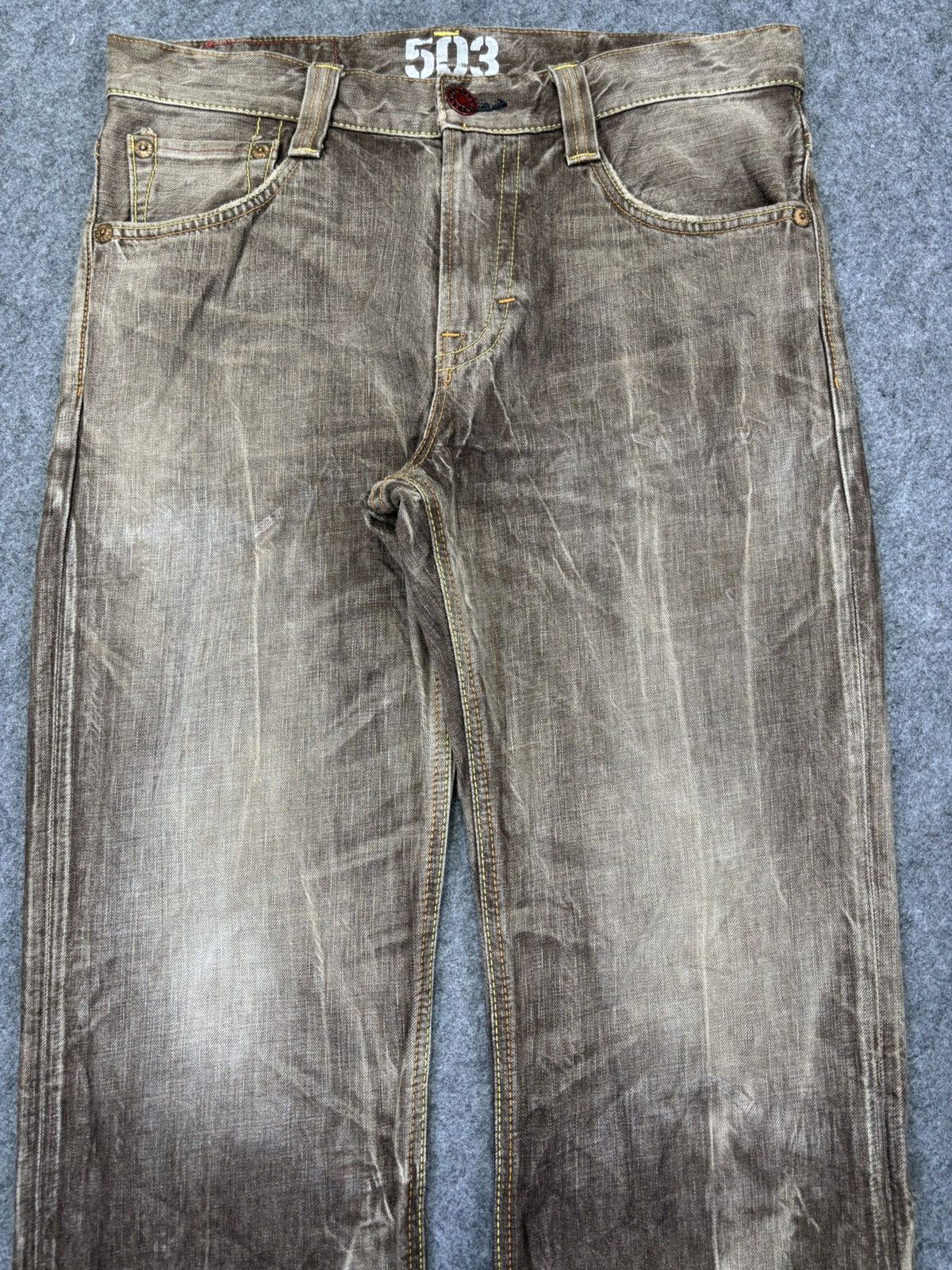 Edwin 💥Raw Fades💥Flare Edwin 503 Explosion Style Fades Denim K25 Size US 34 / EU 50 - 3 Thumbnail