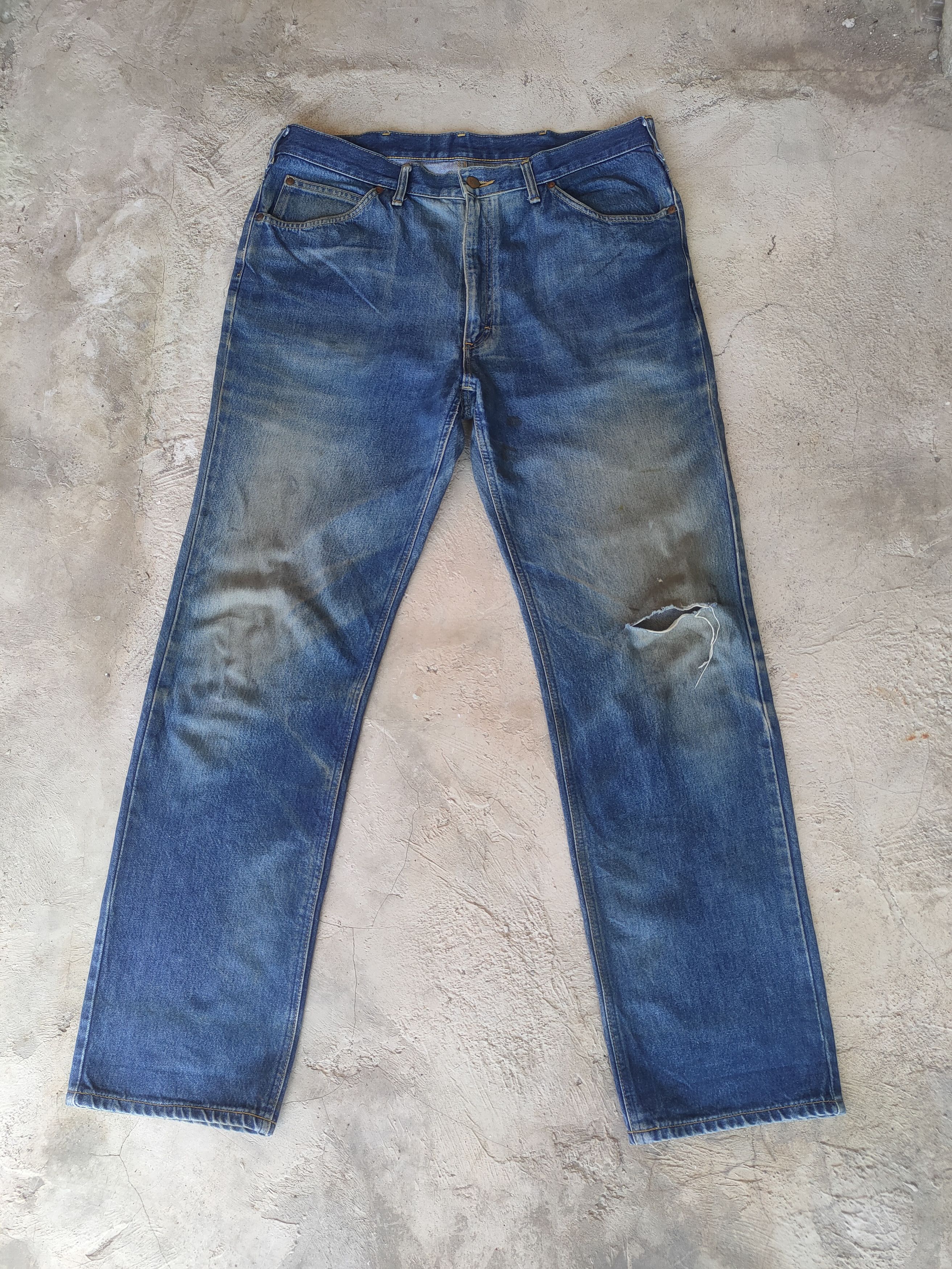 Jean × Lee W38 VINTAGE LEE FADED DISTRESSED JEAN PANTS Size US 38 / EU 54 - 1 Thumbnail