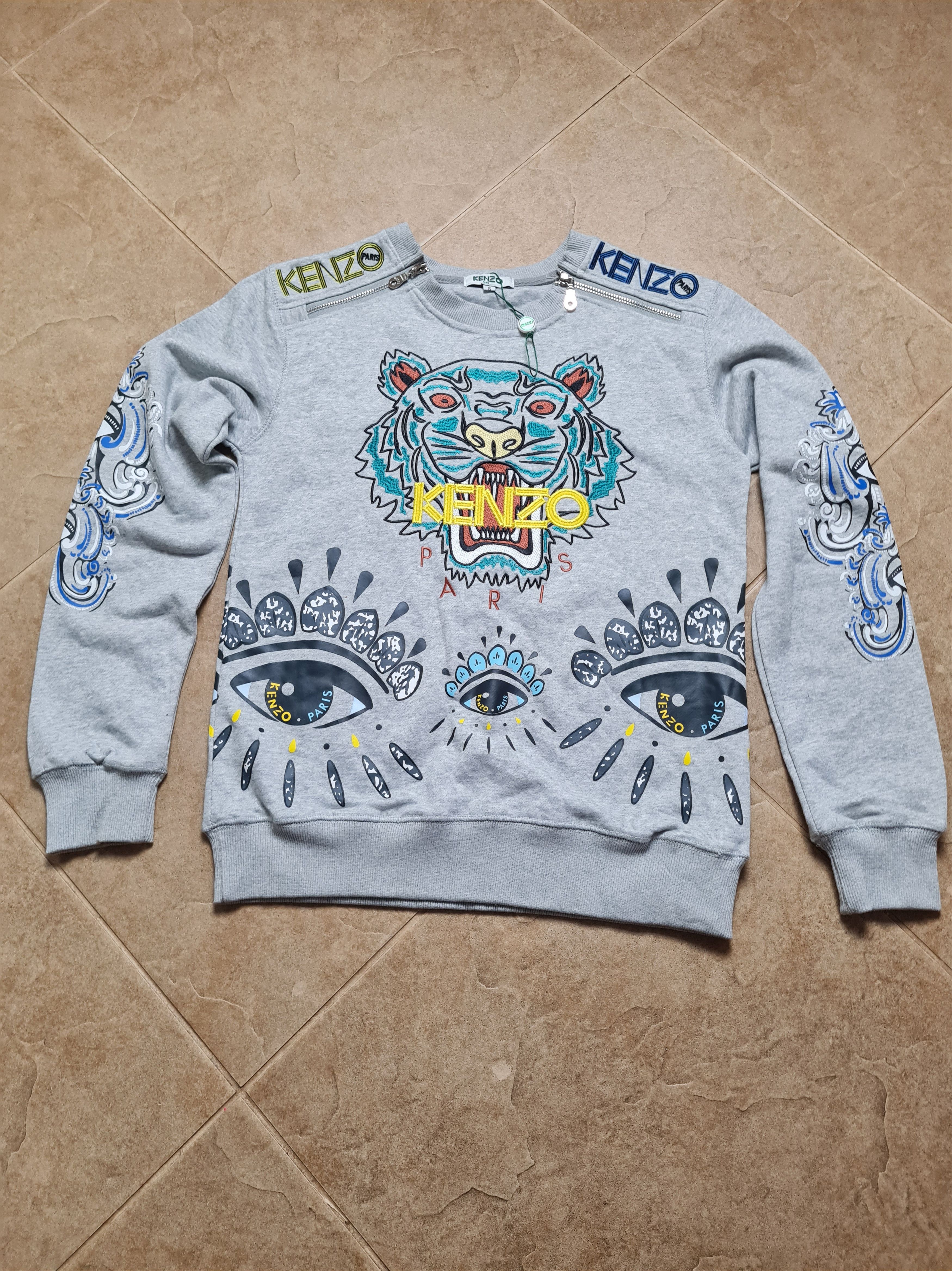Kenzo Womens Sweatshirt KENZO big Logo Tiger Eyes Crewneck Jungle Size S / US 4 / IT 40 - 12 Thumbnail