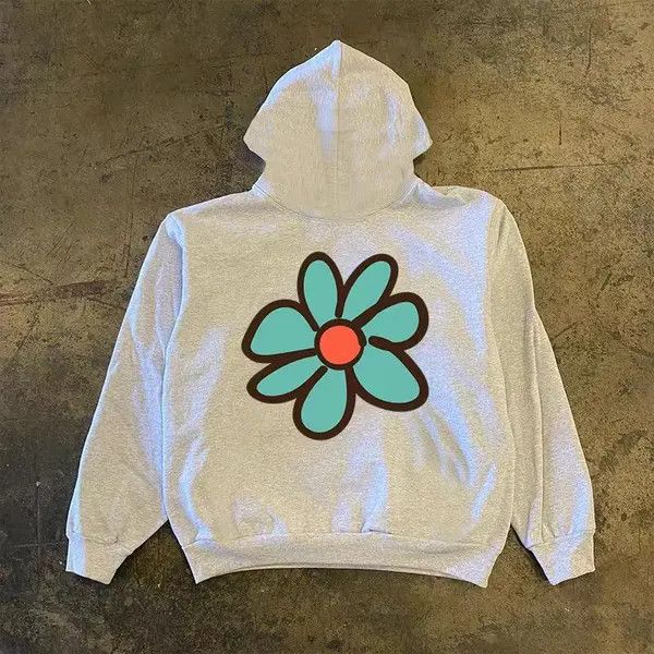 Japanese Brand VIBE Gray retro floral print hooded sweatshirt Size US L / EU 52-54 / 3 - 5 Thumbnail